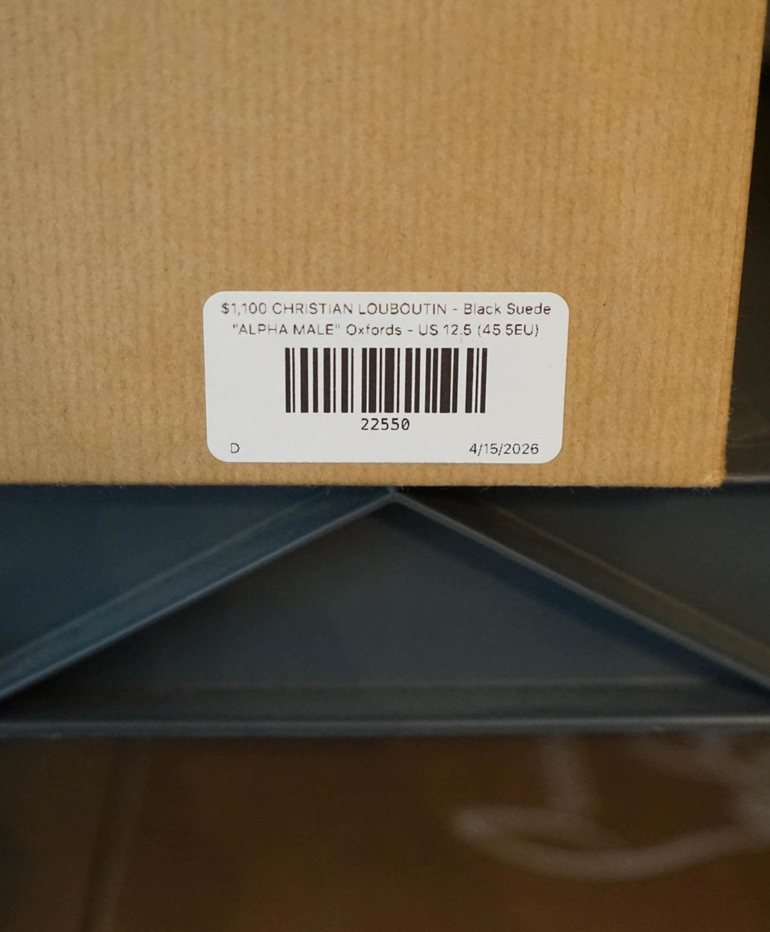 $1,100 LOUBOUTIN - Black Suede "ALPHA MALE" Oxfords - US 12.5 (45.5EU)