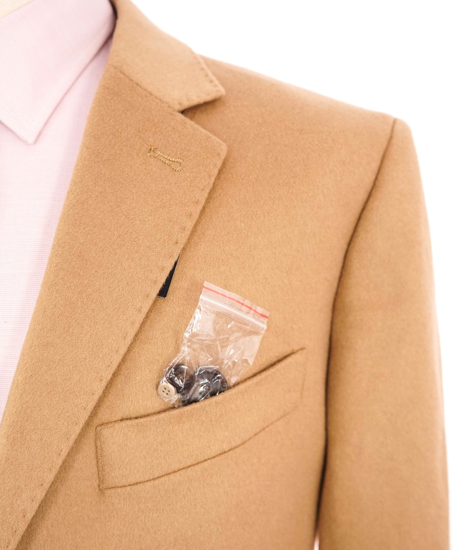 $1,795 SAKS 5TH AVE - Camel Brown Wool/Cashmere Trim Fit Coat - L