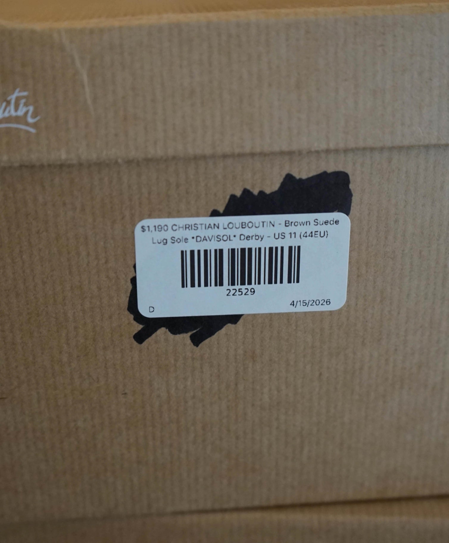 $1,190 LOUBOUTIN - Brown Suede Lug Sole *DAVISOL* Derby - US 11 (44EU)