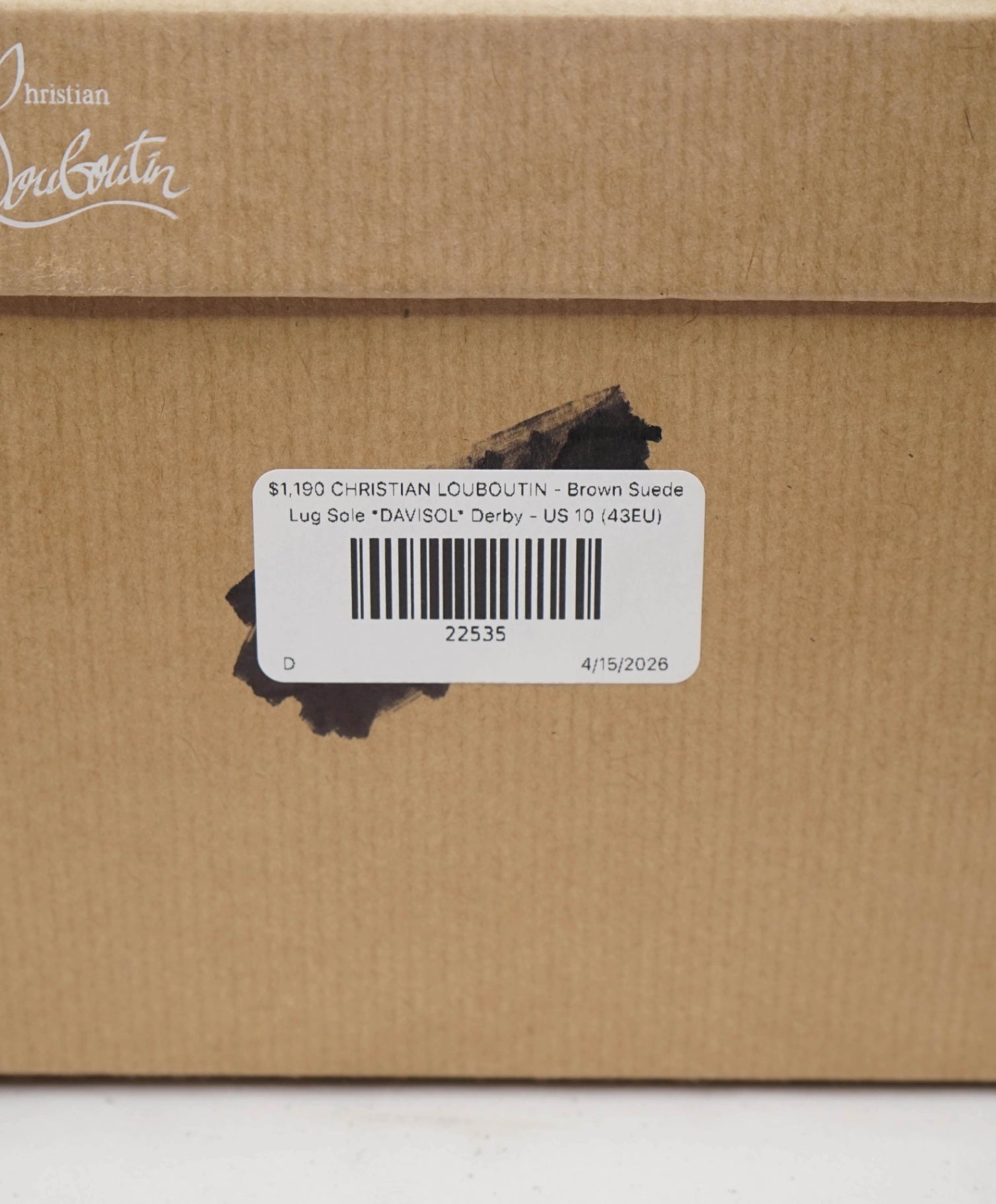 $1,190 LOUBOUTIN - Brown Suede Lug Sole *DAVISOL* Derby - US 10 (43EU)