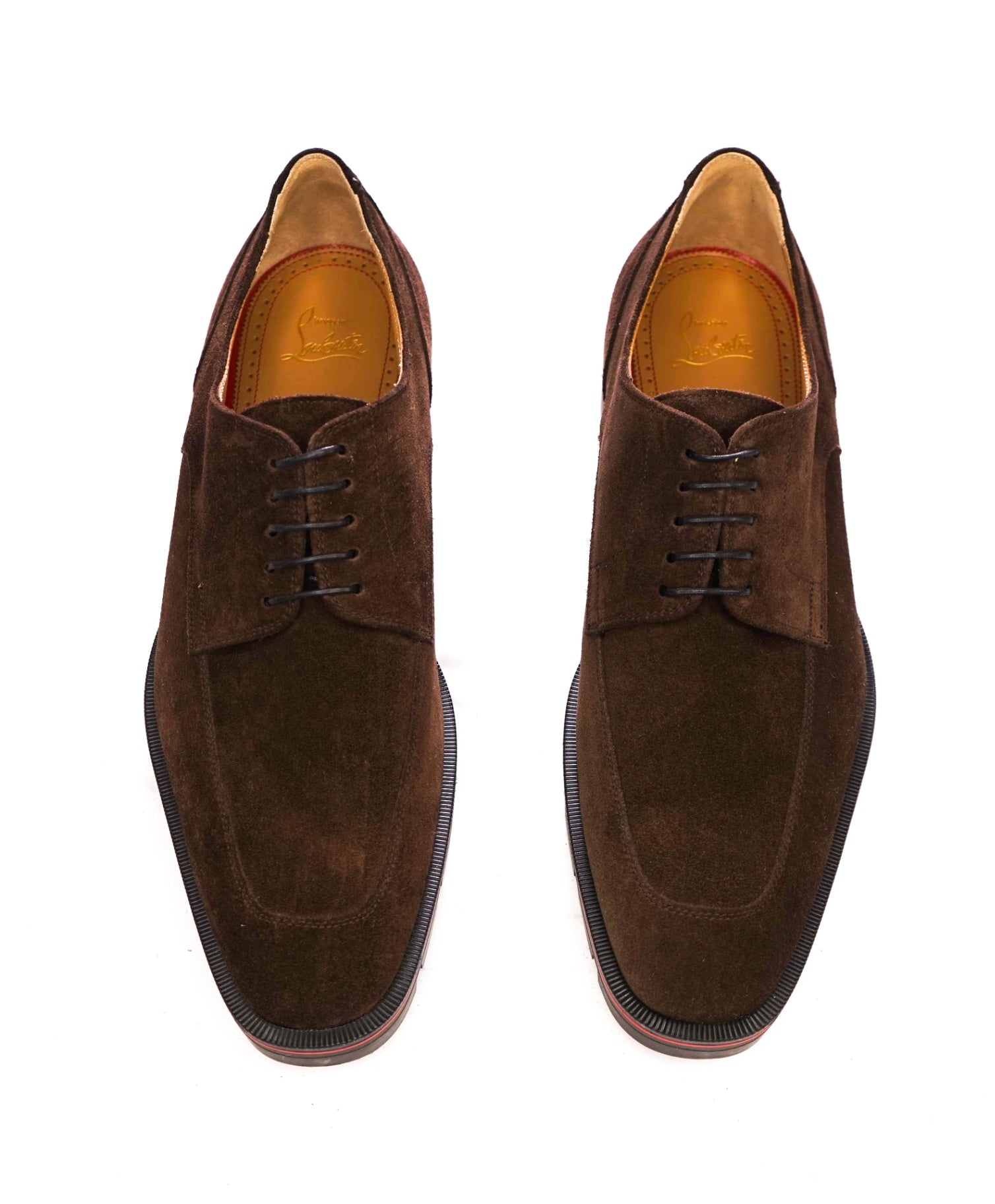 $1,190 LOUBOUTIN - Brown Suede Lug Sole *DAVISOL* Derby - US 11 (44EU)