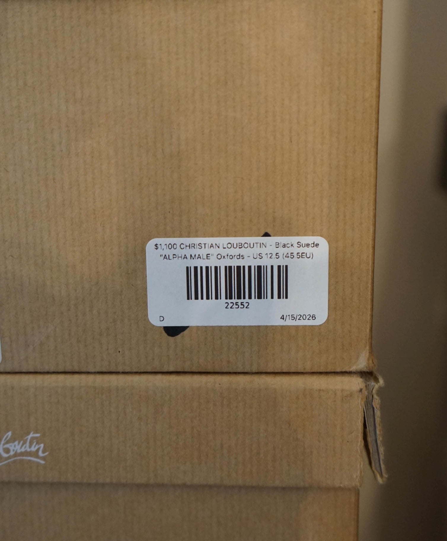 $1,100 LOUBOUTIN - Black Suede "ALPHA MALE" Oxfords - US 12.5 (45.5EU)