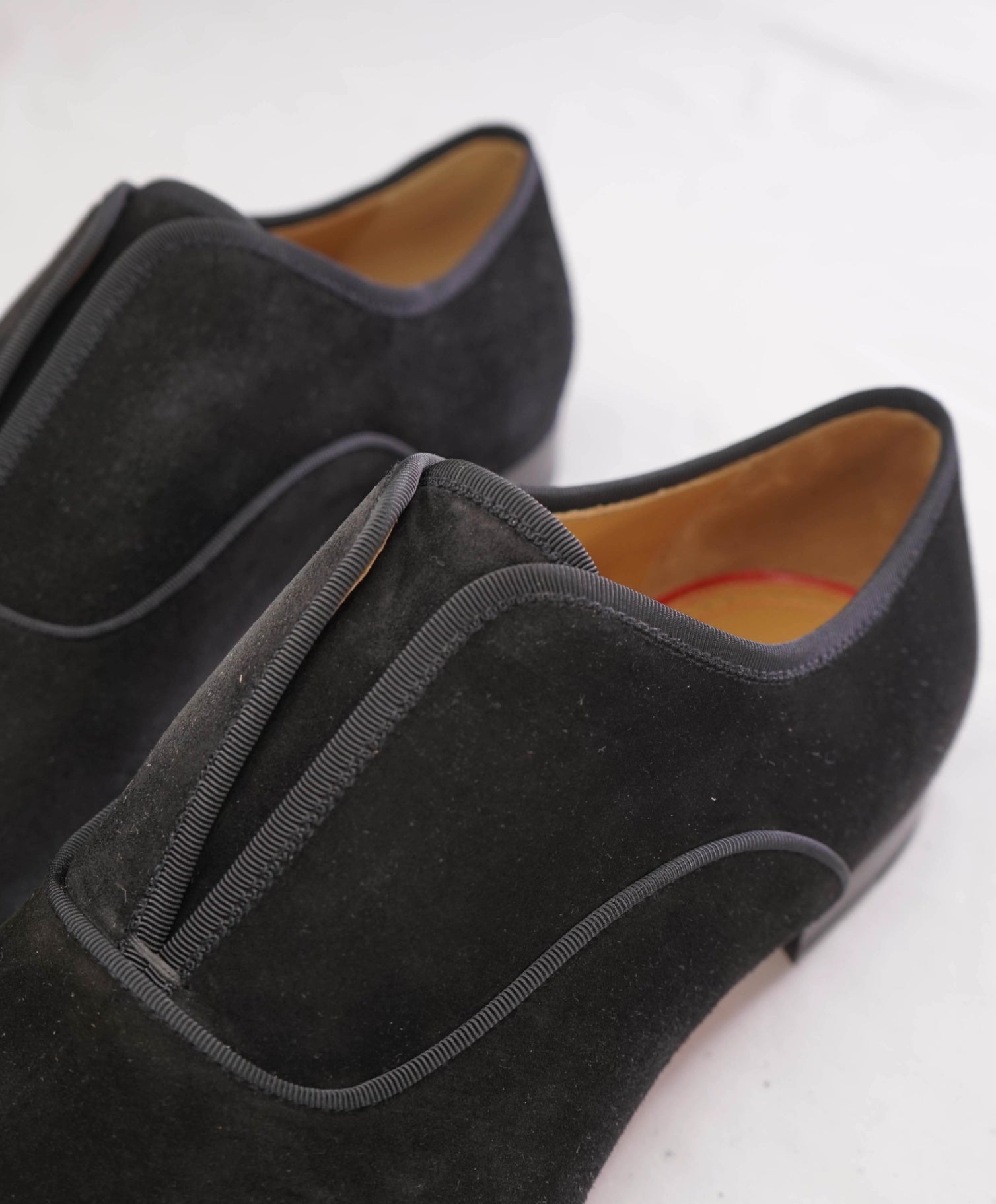 $1,100 LOUBOUTIN - Black Suede "ALPHA MALE" Oxfords - US 13 (46EU)