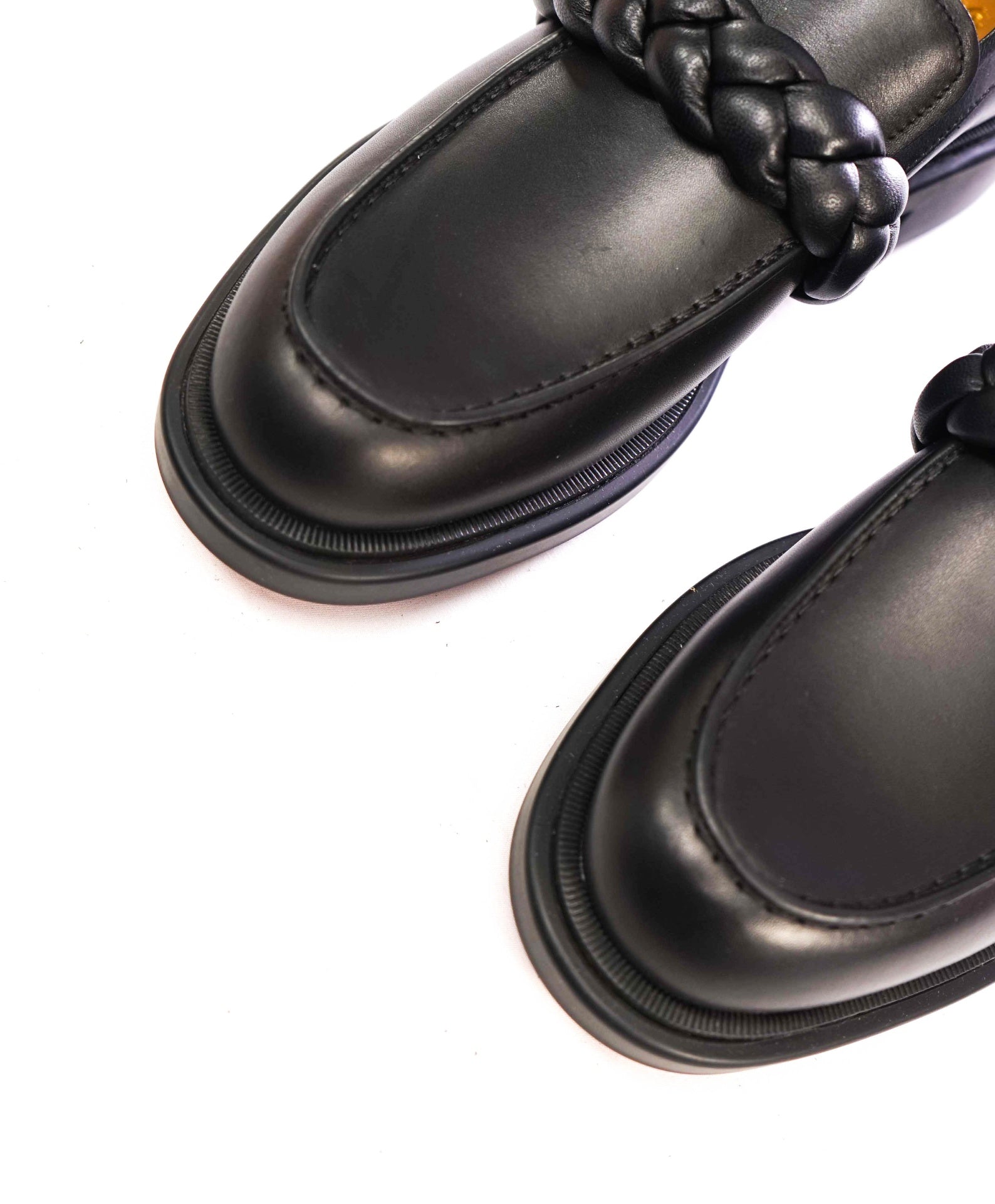 $1,095 LOUBOUTIN - Black "URBINO" Mock Braid Loafers - US 10.5 (43.5EU)