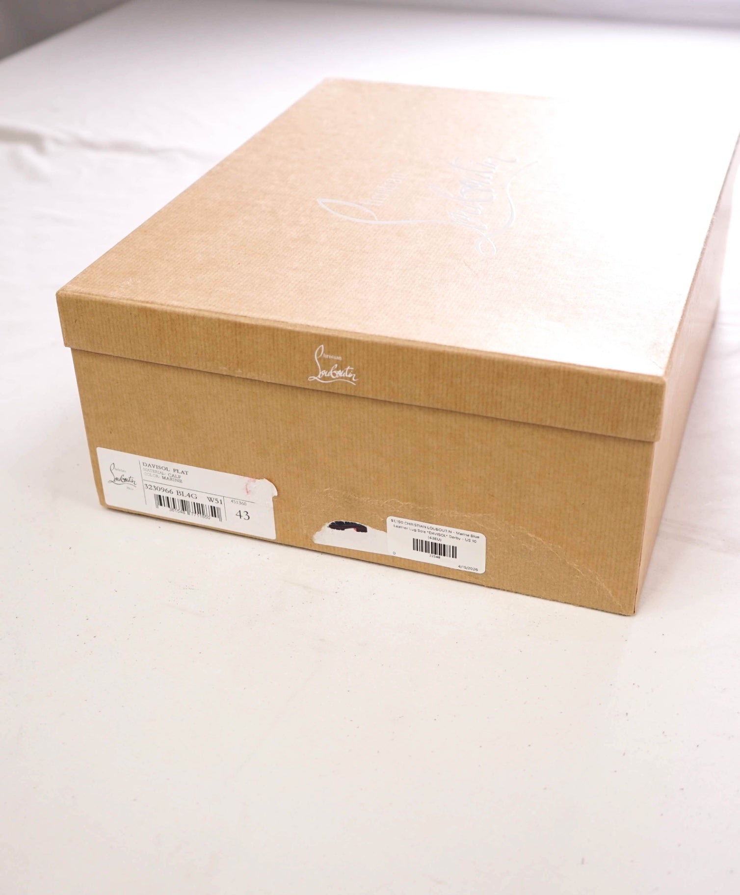 $1,190 LOUBOUTIN - Marine Blue Lug Sole *DAVISOL* Derby - US 10 (43EU)