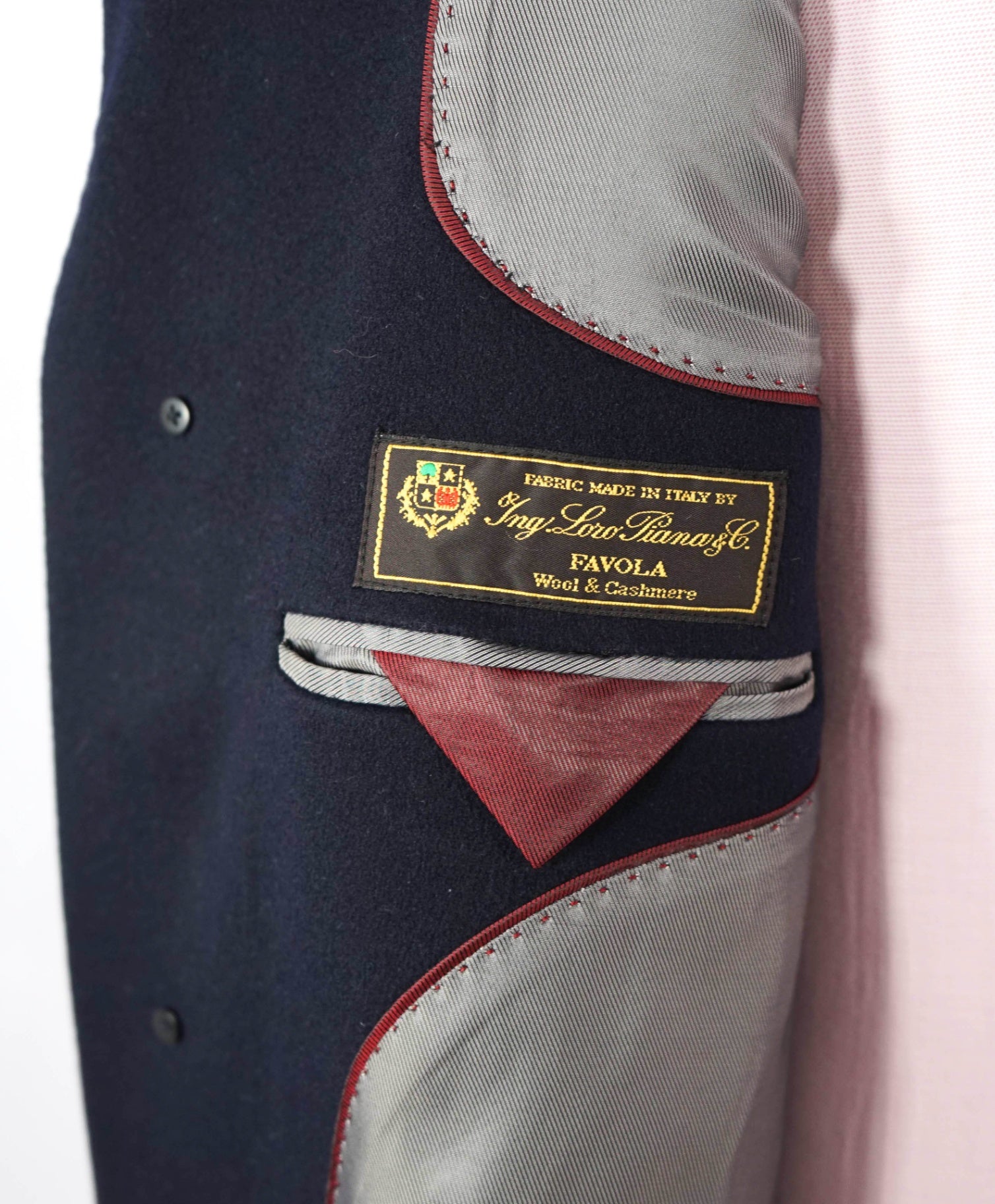 $1,295 LORO PIANA - Navy Wool/Cashmere "FAVOLA" Overcoat - 48R