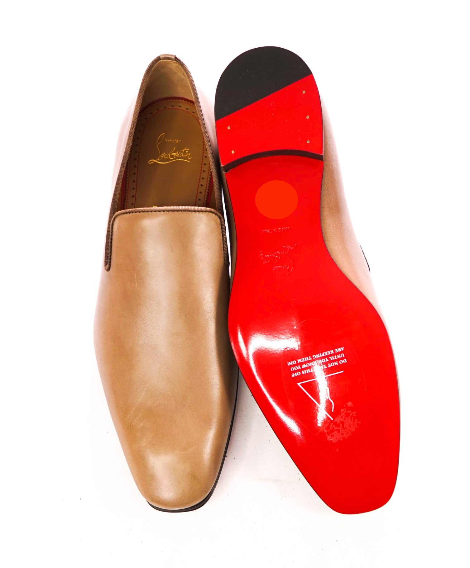 $1,250 LOUBOUTIN - Almond Brown "DANDELION" Loafers - US 12 (45EU)