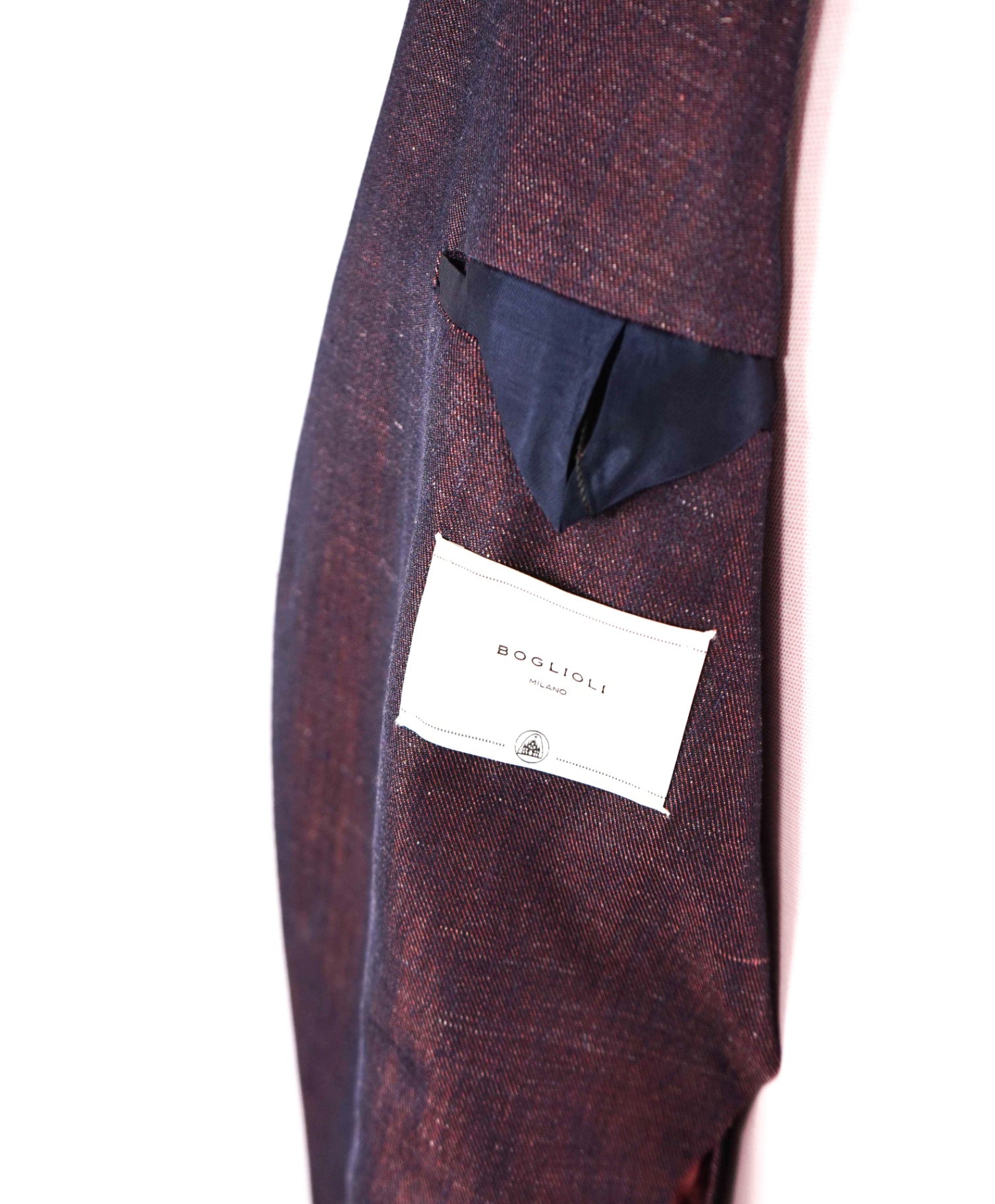 $2,700 BOGLIOLI - Burgundy Wool/Silk/Linen Blazer - 40R
