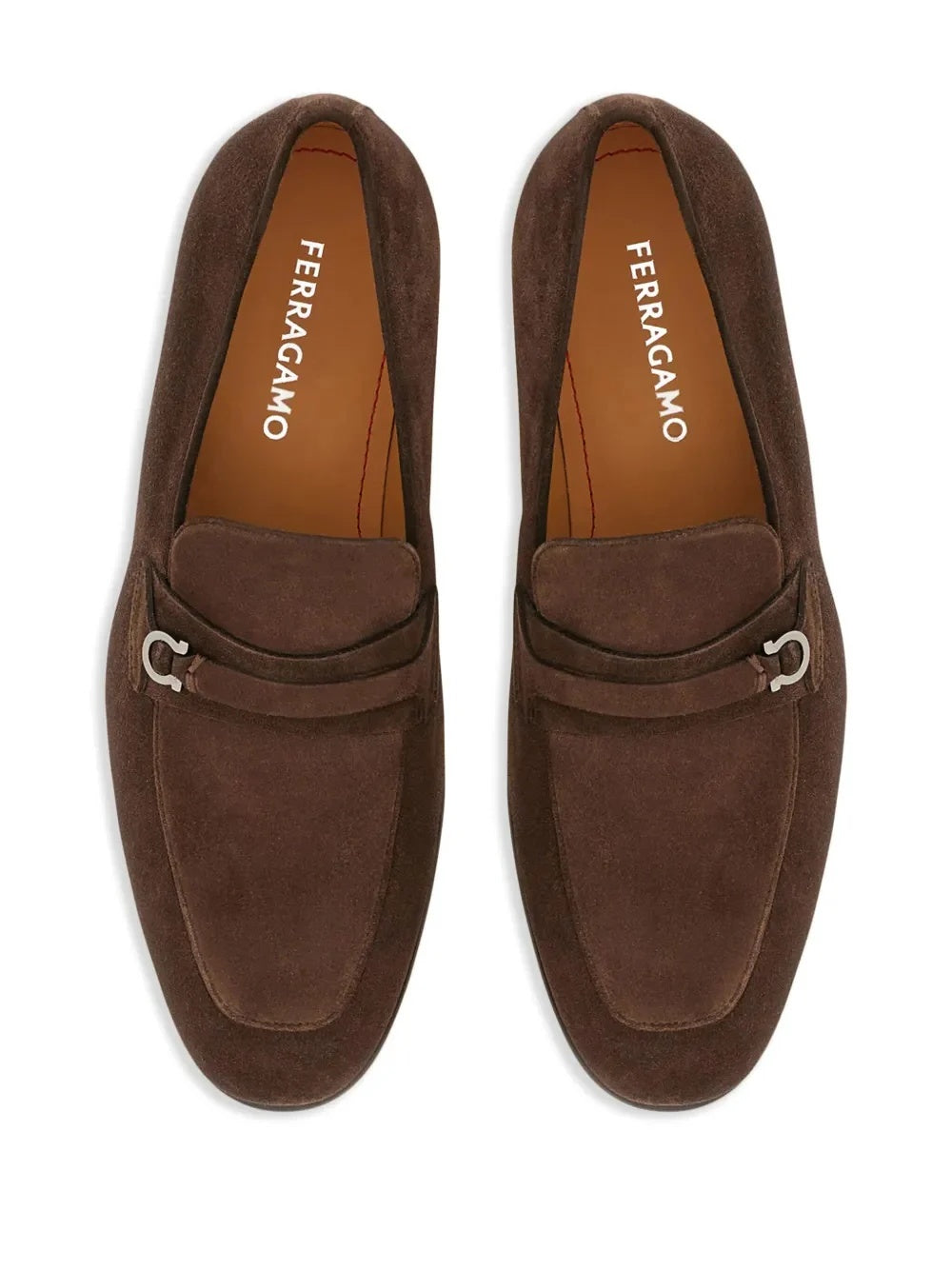 $950 FERRAGAMO - Brown Suede "DESIO" Loafers - 12 E