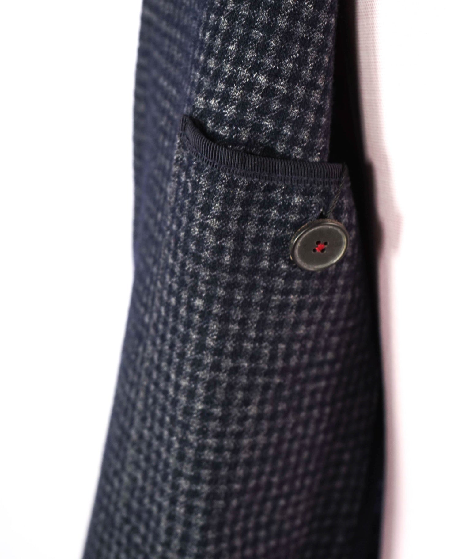 $525 HARRIS WHARF LONDON - Navy Gingham Cotton/Wool Blazer - 38R