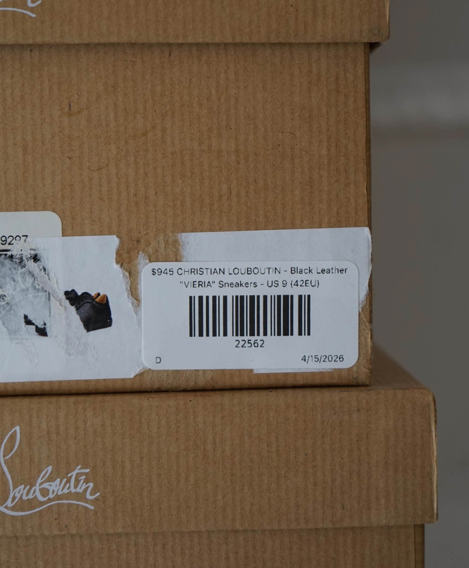 $945 LOUBOUTIN - Black Leather "VIERIA" Sneakers - US 9 (42EU)