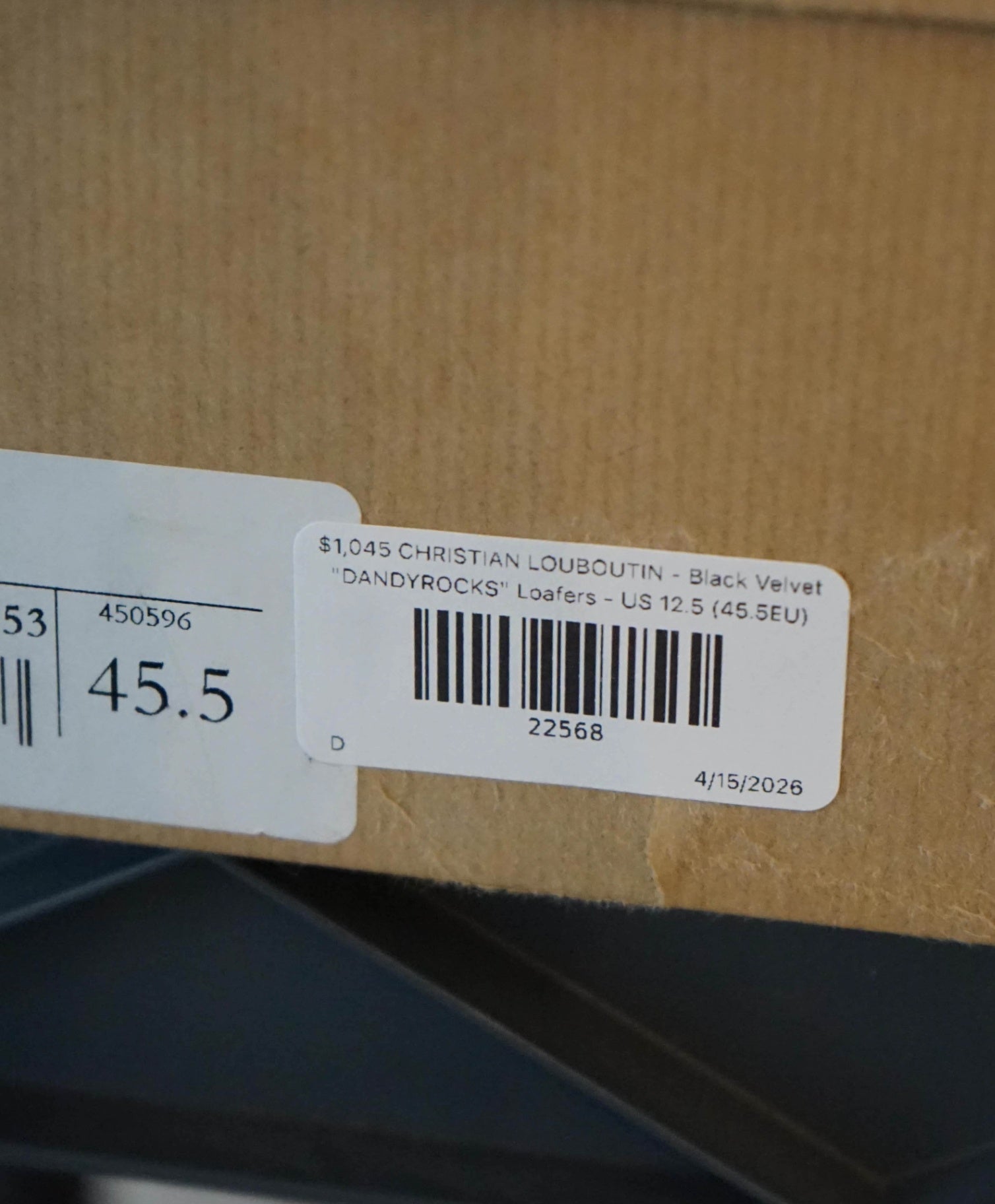 $1,045 LOUBOUTIN - Black Velvet "DANDYROCKS" Loafers - US 12.5 (45.5EU)
