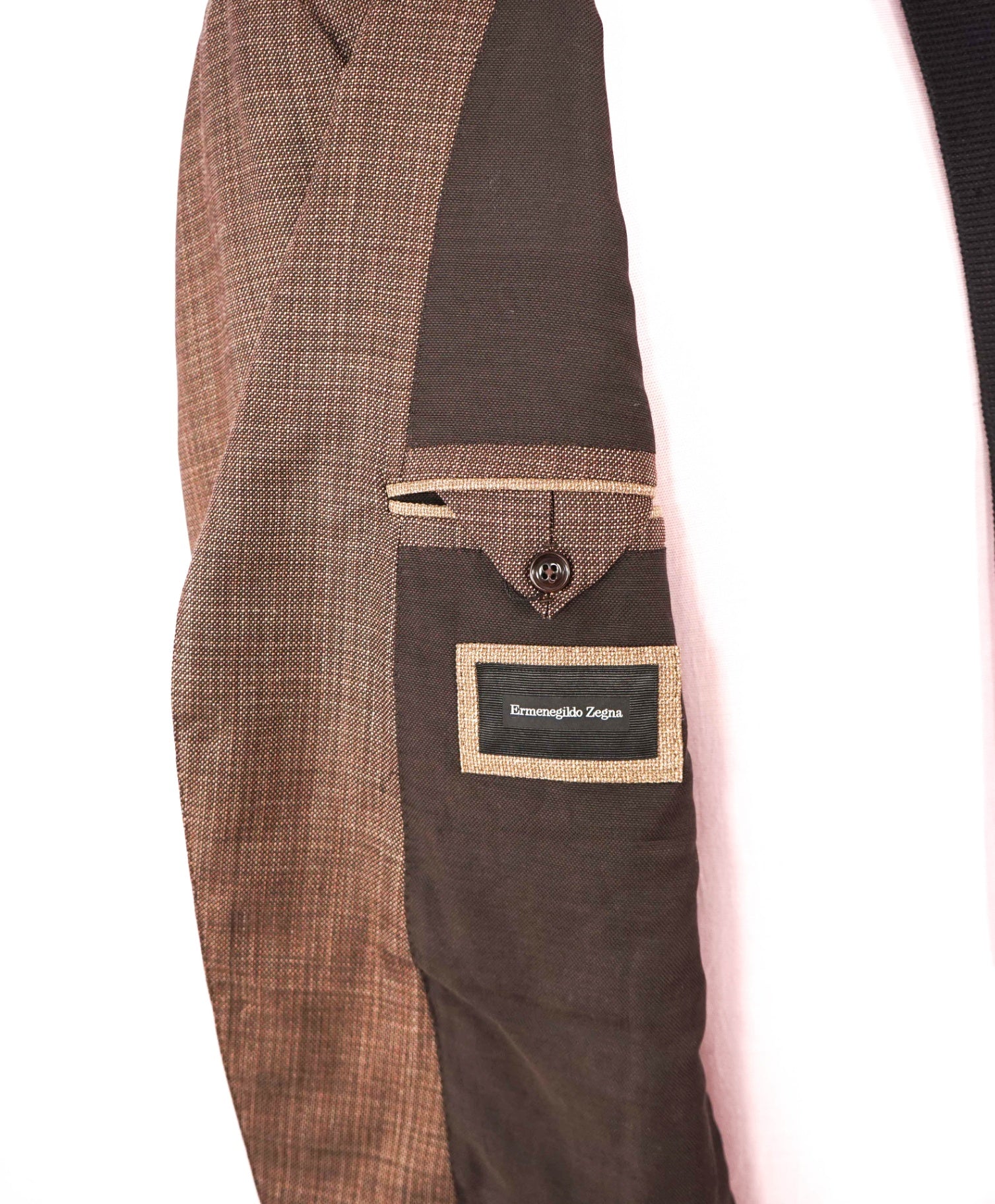 $3,750 ZEGNA - Brown Wool/Silk/Linen Blazer - 46R