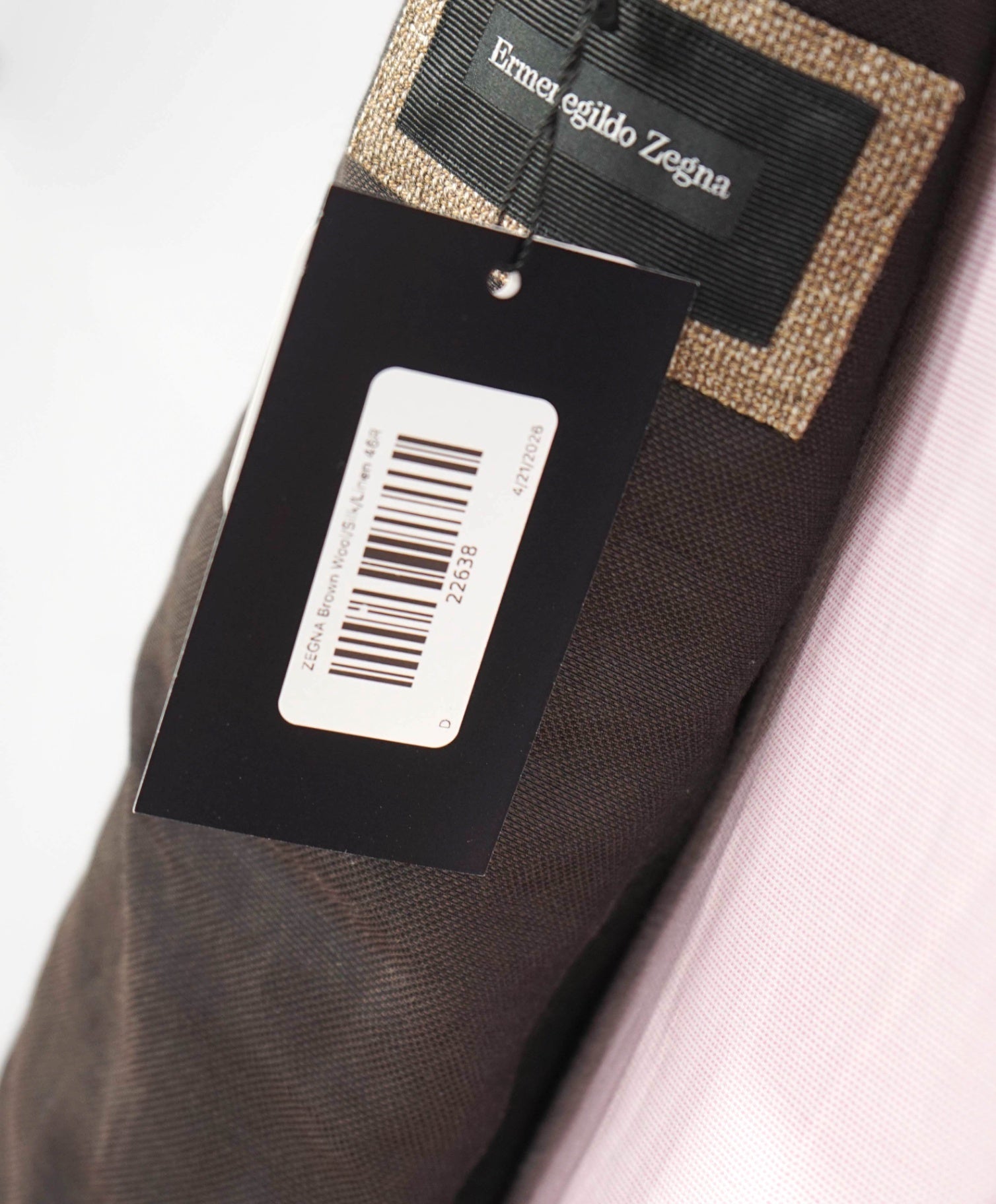 $3,750 ZEGNA - Brown Wool/Silk/Linen Blazer - 46R