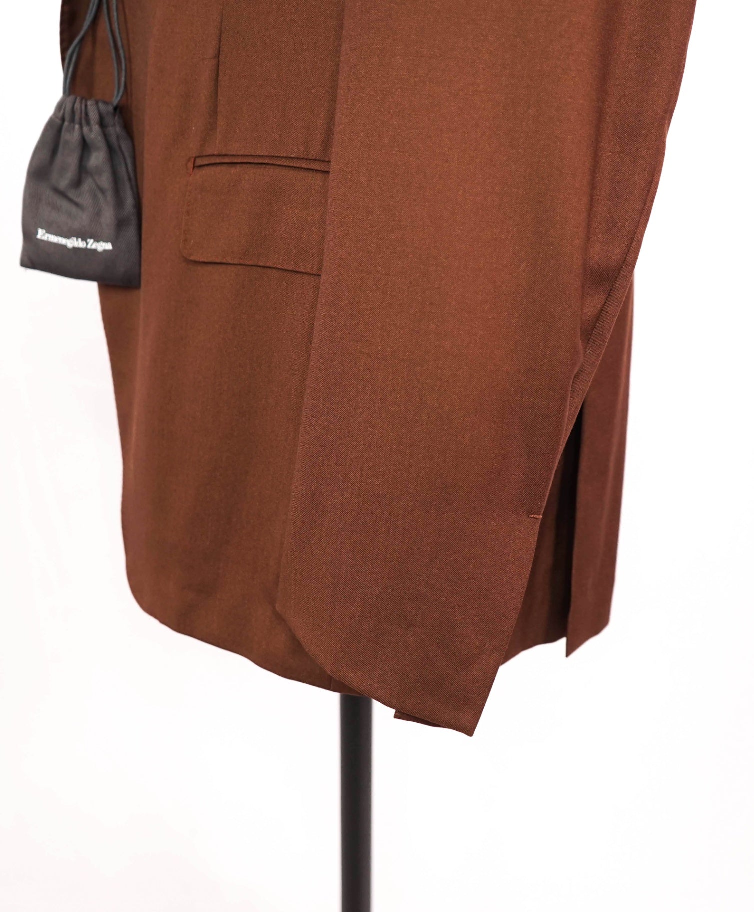 $3,650 ZEGNA - Solid Brown 90% Cashmere/Silk Blazer - 44R