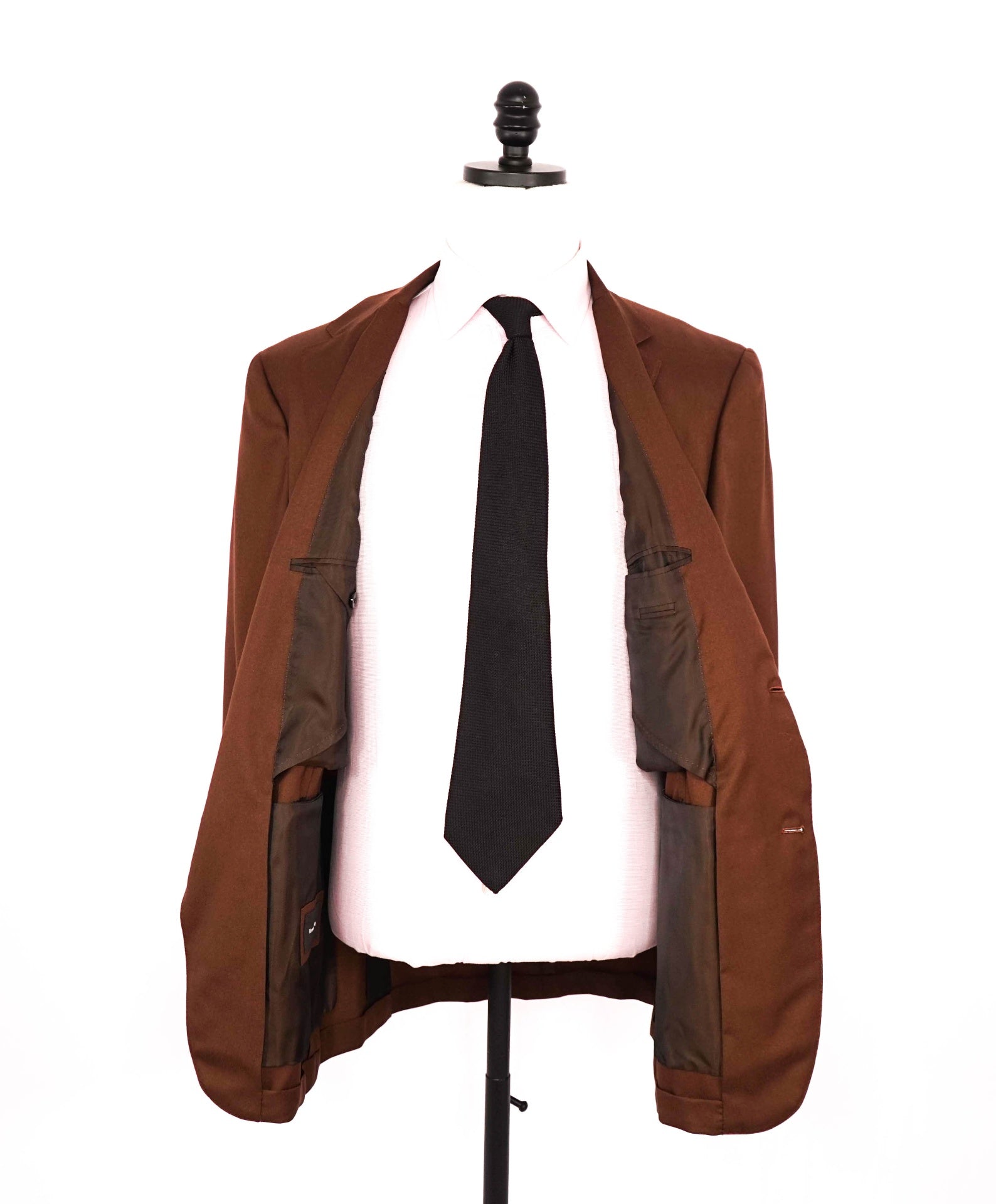 $3,650 ZEGNA - Solid Brown 90% Cashmere/Silk Blazer - 44R