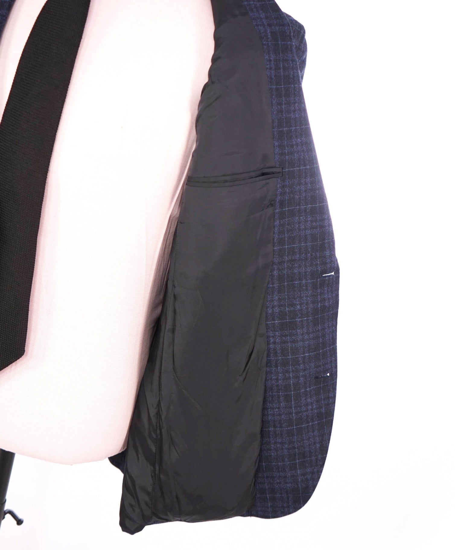 $1,995 EMPORIO ARMANI - "SAVILE LINE" Blue Plaid Flannel Suit - 38R