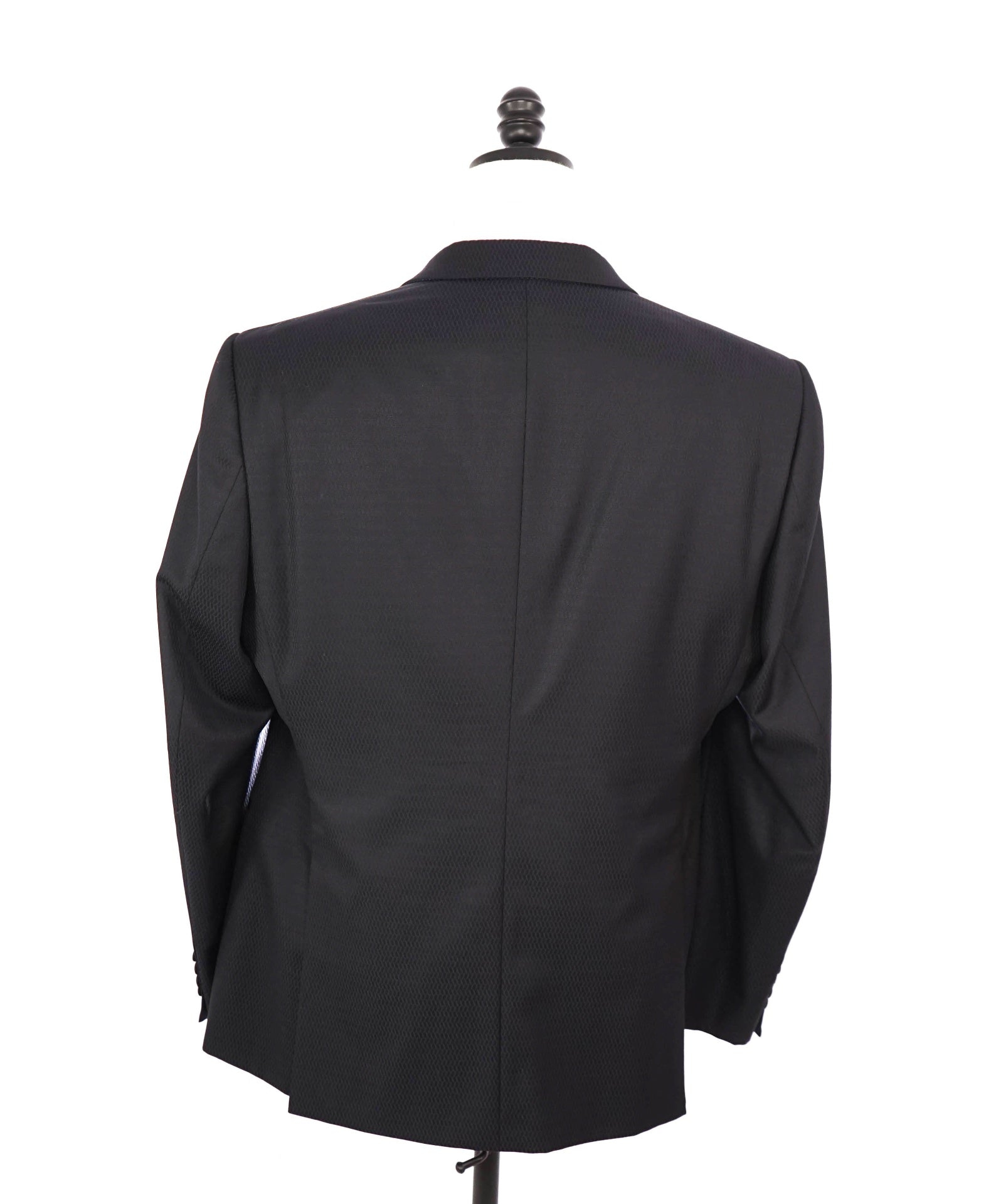 $1,995 EMPORIO ARMANI - Navy Jacquard Wool Peak Lapel Tuxedo - 46R