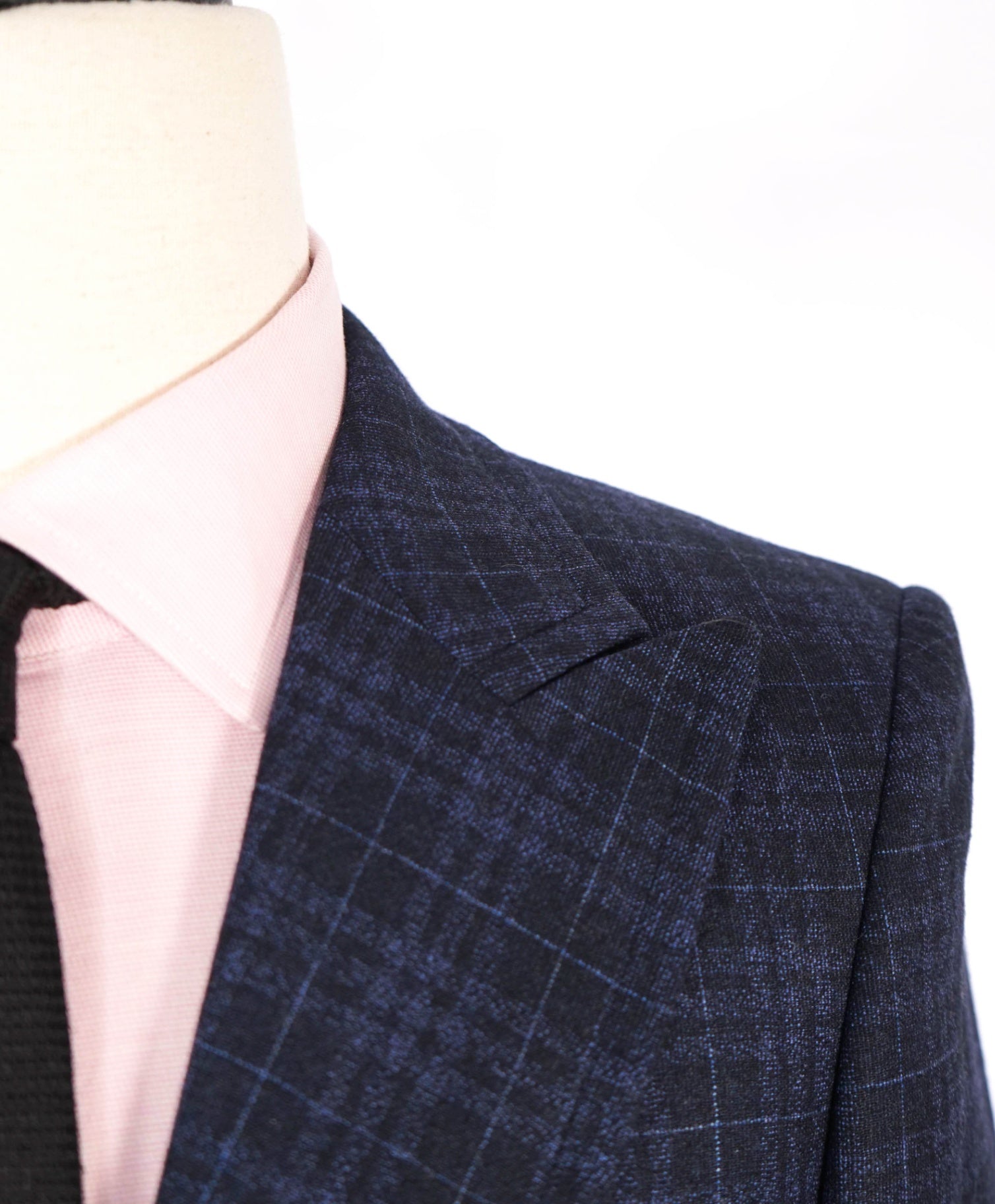 $1,995 EMPORIO ARMANI - "SAVILE LINE" Blue Plaid Flannel Suit - 38R