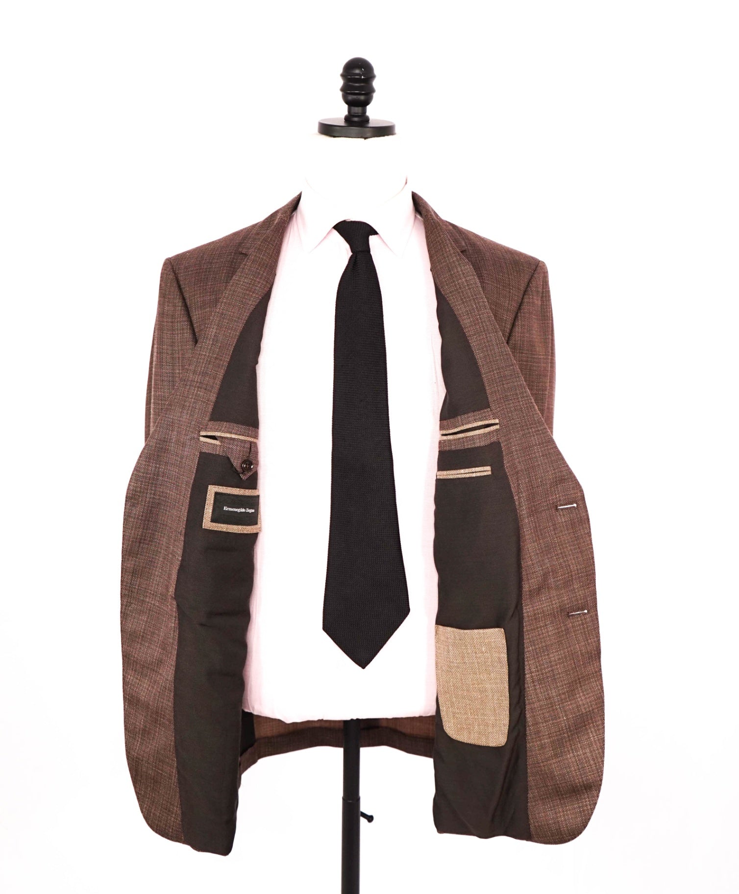 $3,750 ZEGNA - Brown Wool/Silk/Linen Blazer - 46R