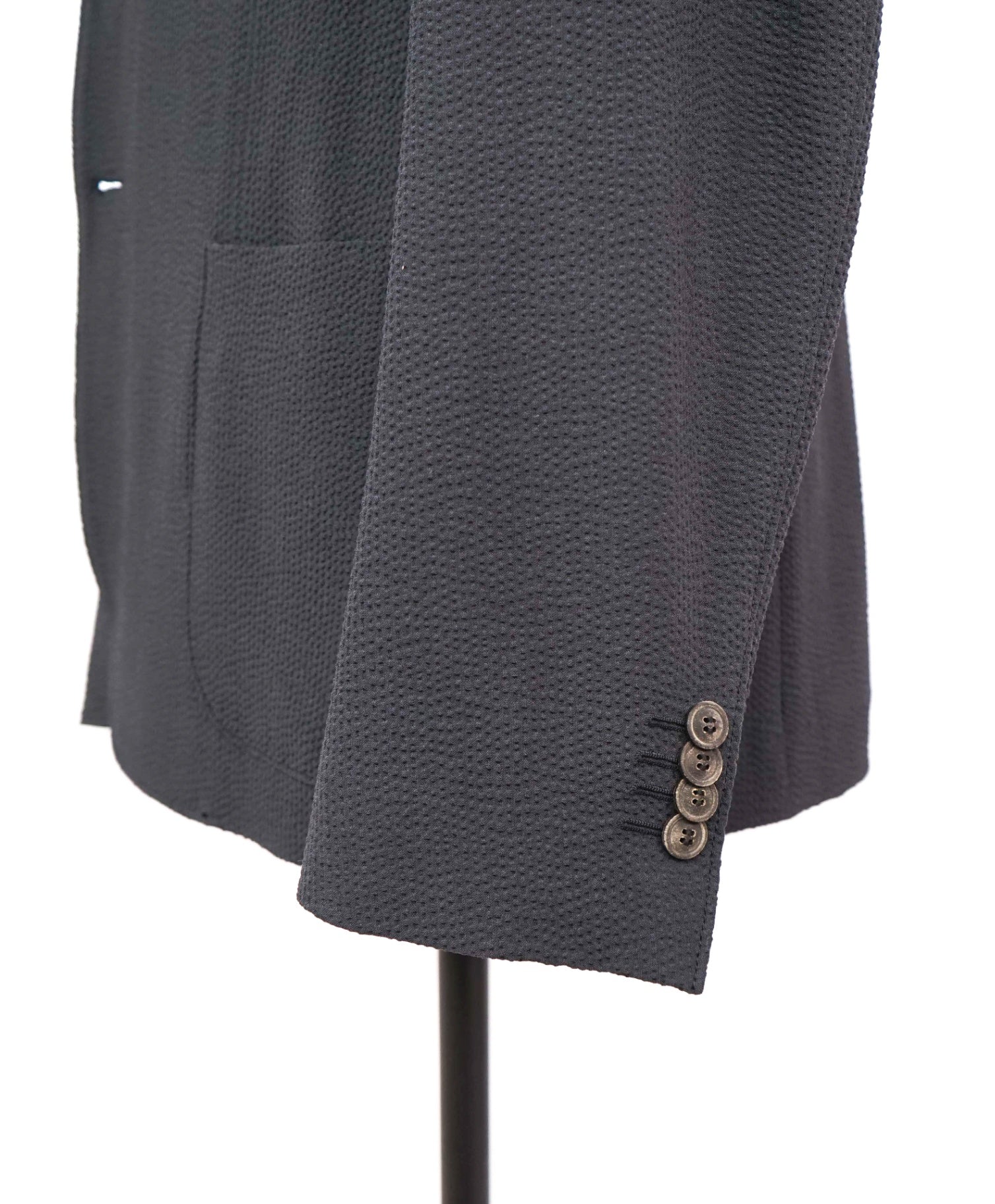 $2,595 GIORGIO ARMANI - Navy "UPTON" Seersucker Wool Blazer - 46R