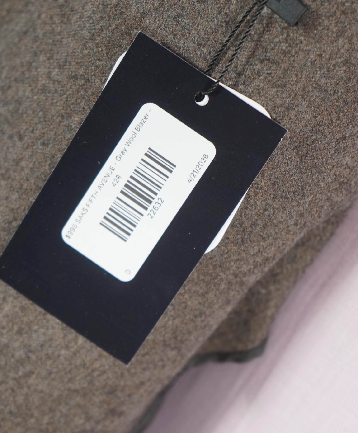 $995 SAKS FIFTH AVENUE -  Brown/Gray Wool Blazer - 42R