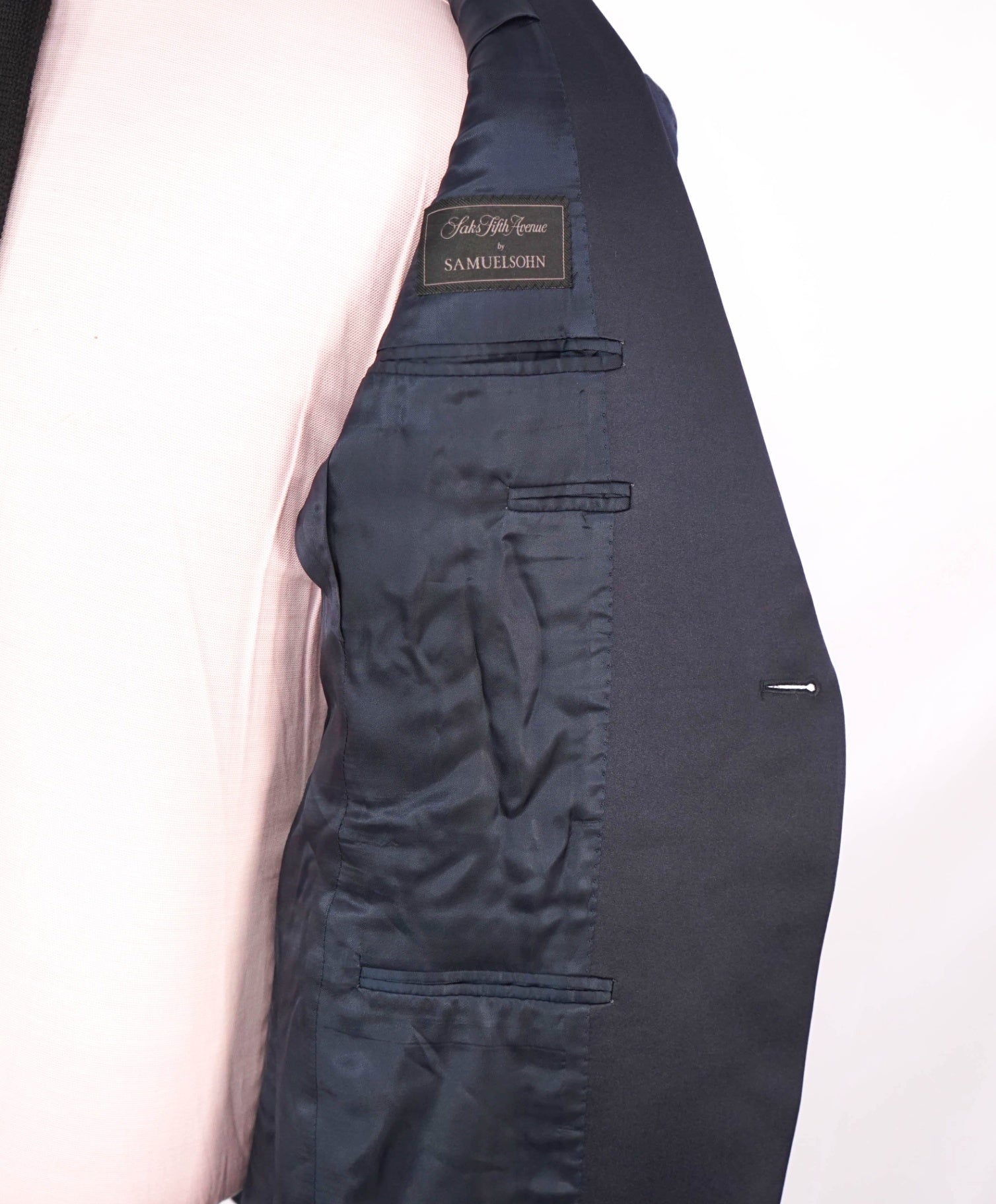 $1,295 SAKS 5TH AVE by SAMUELSOHN - Navy Floral Wool/Cotton Dinner Jacket - 38R