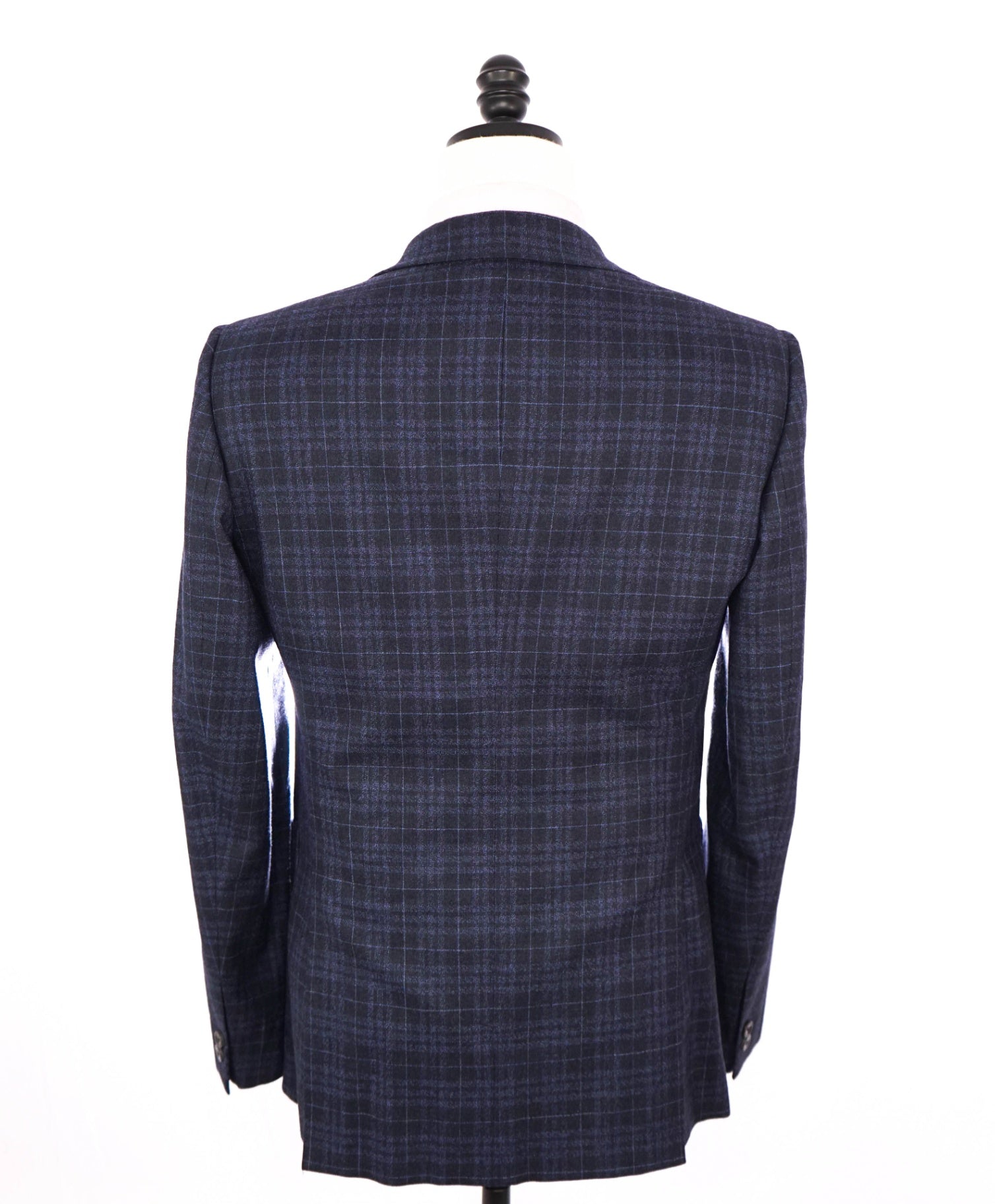 $1,995 EMPORIO ARMANI - "SAVILE LINE" Blue Plaid Flannel Suit - 38R