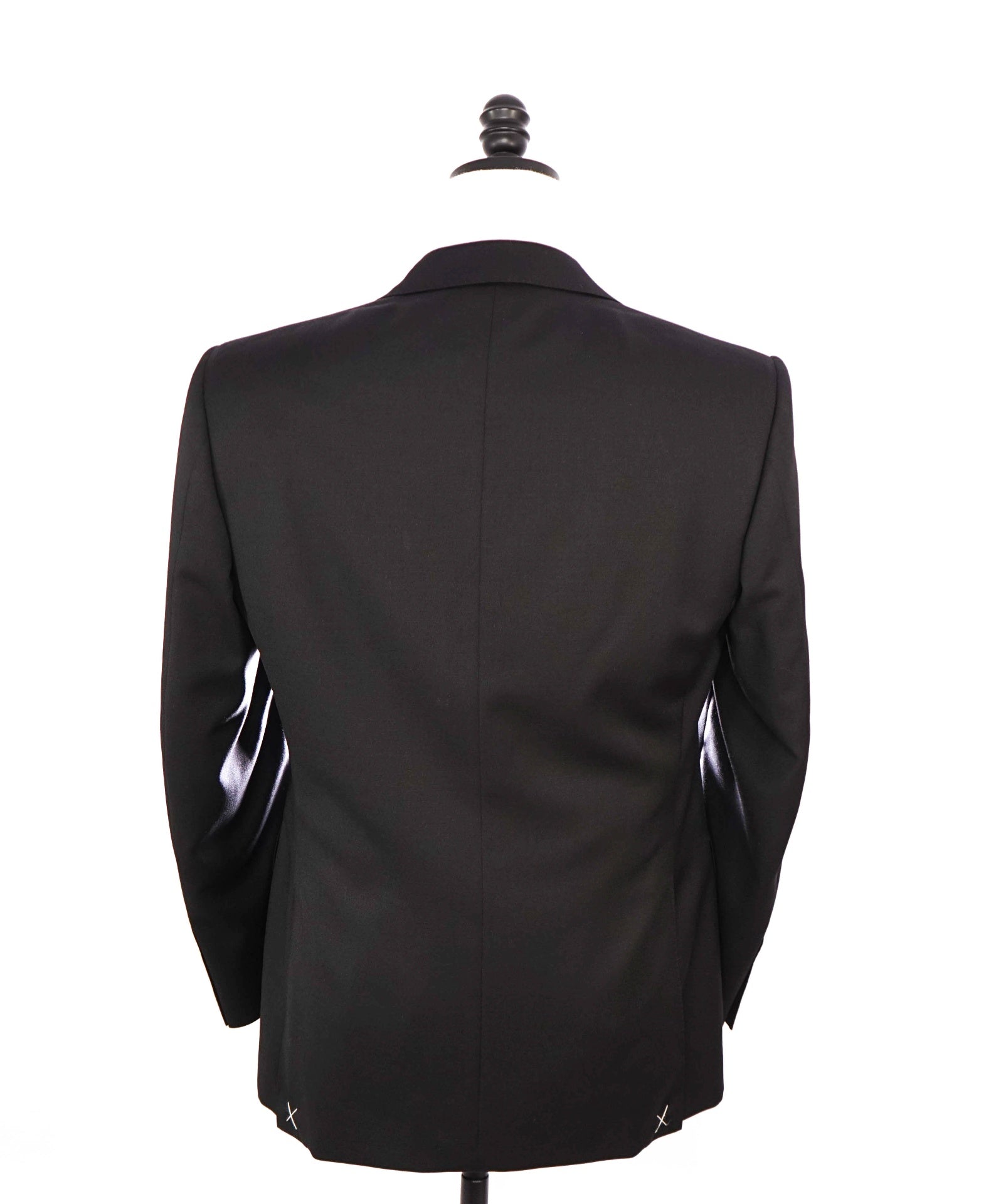 $2,795 CANALI - Solid Black Pure Wool Suit - 36S