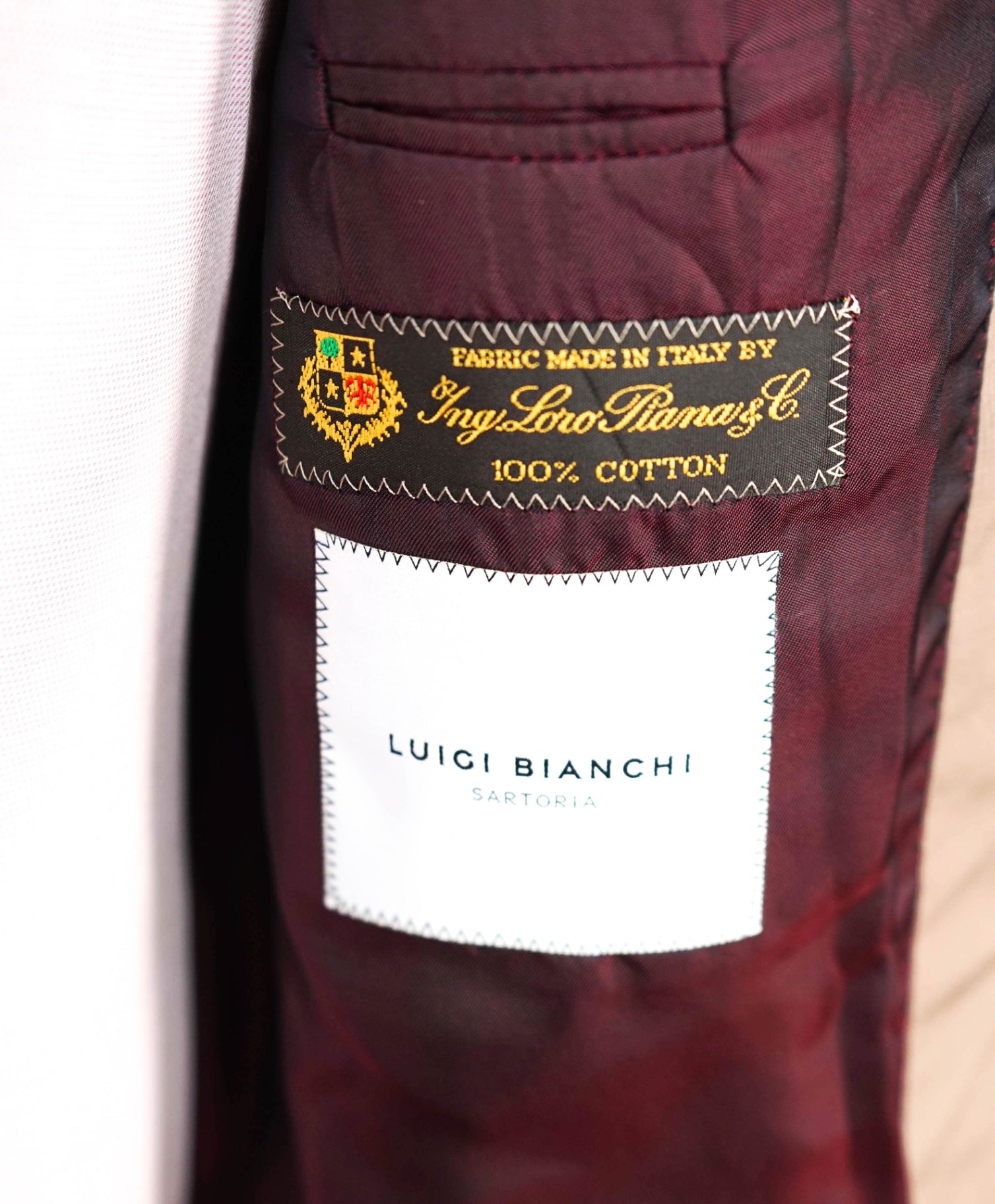 $1,195 LUIGI BIANCHI By LORO PIANA- Tan Ctn Peak Lapel Blazer - 38