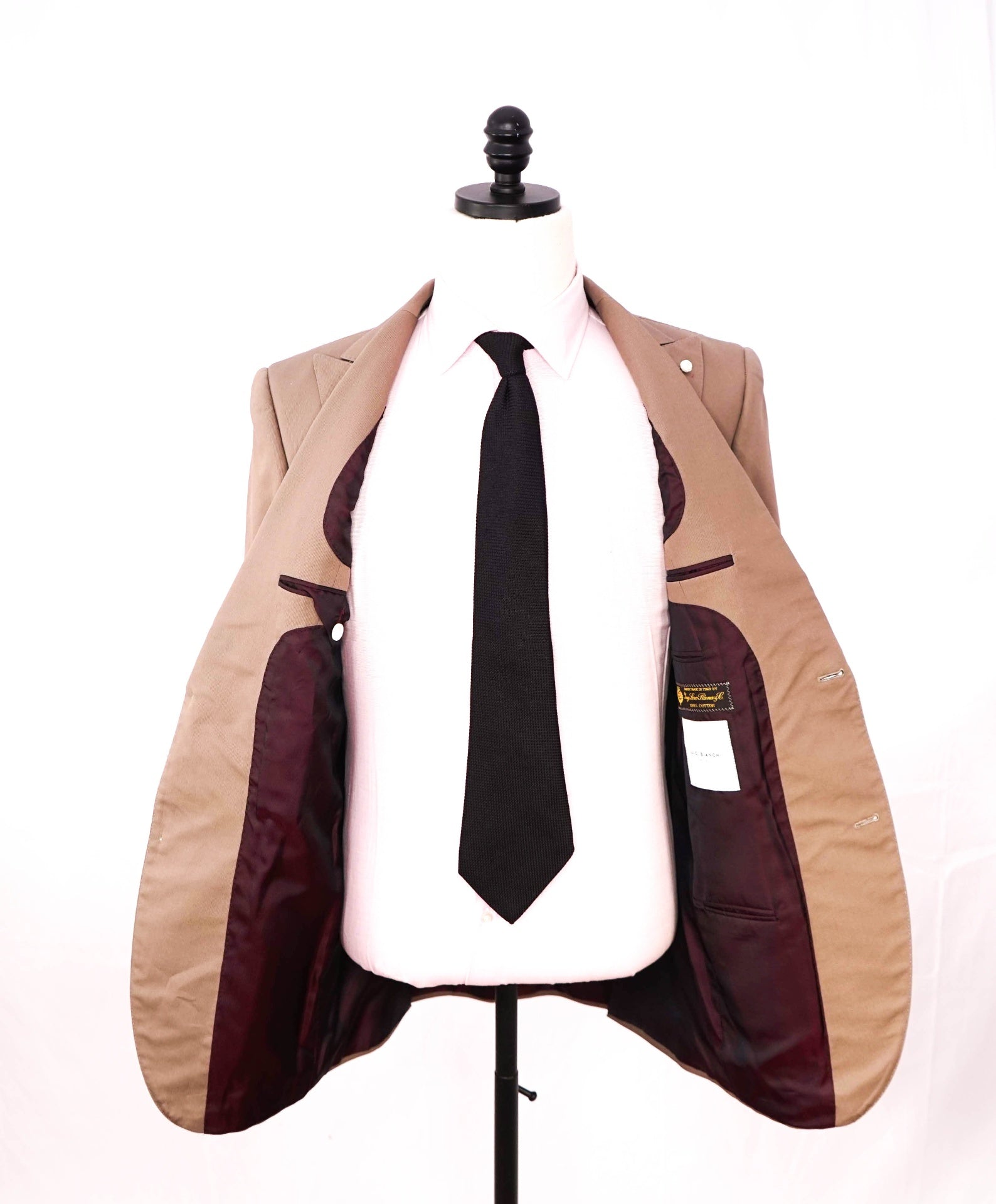 $1,195 LUIGI BIANCHI By LORO PIANA- Tan Ctn Peak Lapel Blazer - 38