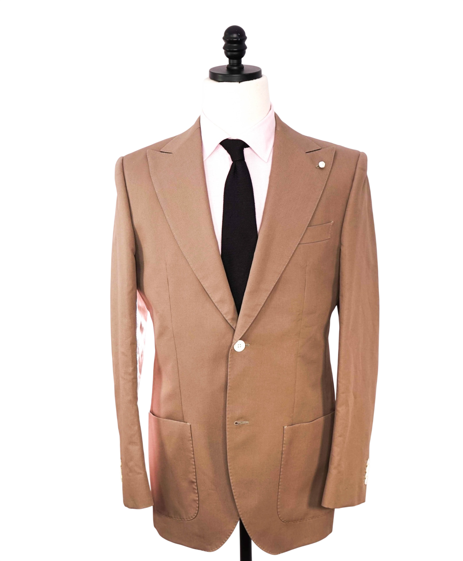 $1,195 LUIGI BIANCHI By LORO PIANA- Tan Ctn Peak Lapel Blazer - 38