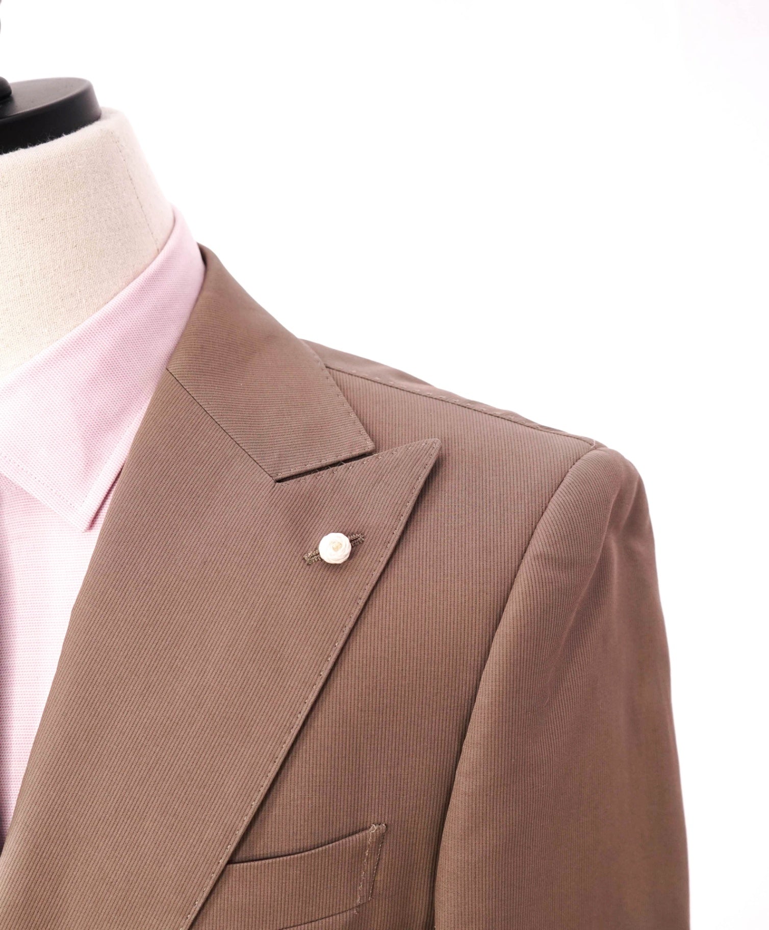$1,195 LUIGI BIANCHI By LORO PIANA- Tan Ctn Peak Lapel Blazer - 38