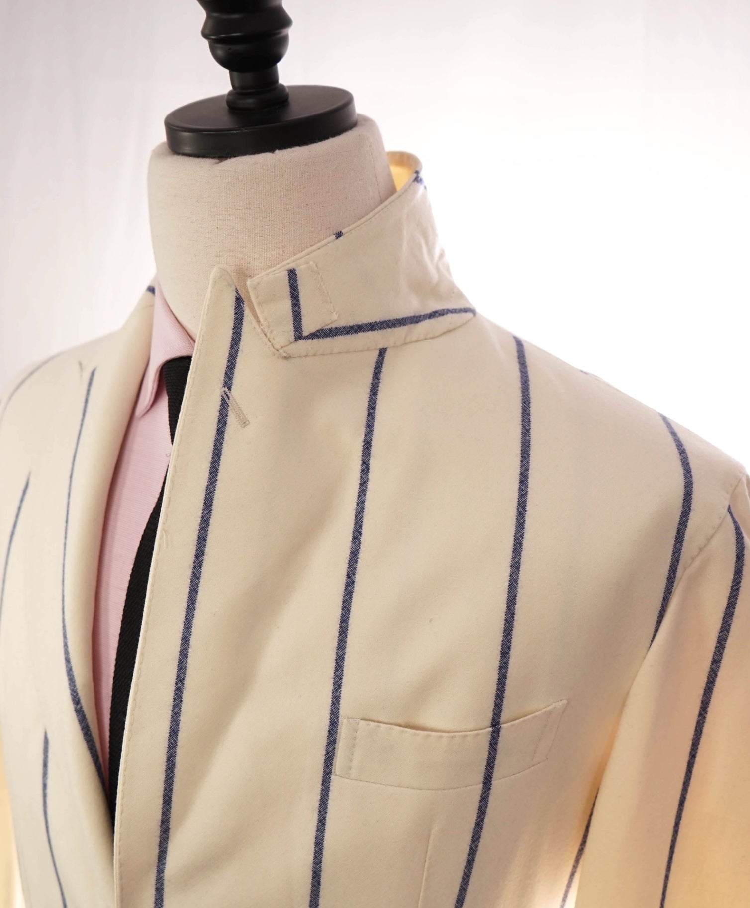 $2,395 ELEVENTY - Ivory/Blue Chalk Stripe Wool "JOGGER" Suit - 40