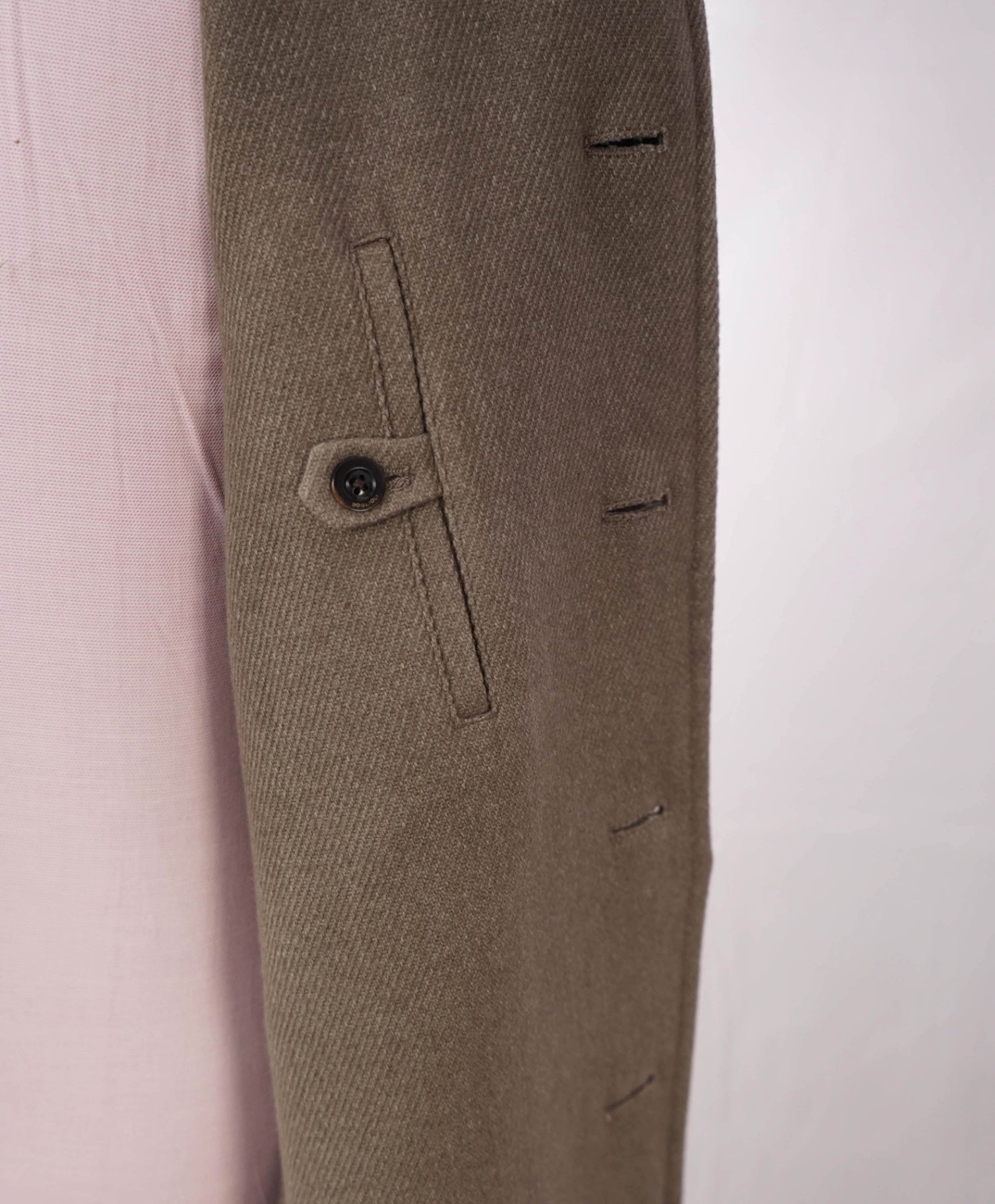 $1,595 BOGLIOLI - Tan Twill Wool Overcoat - 42R
