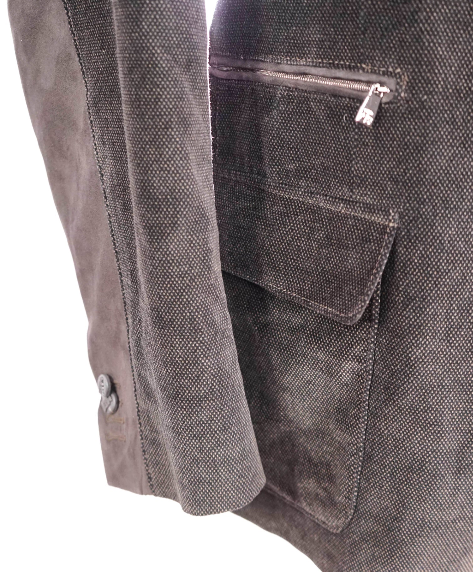 $2,035 CORNELIANI - Brown Velvet Suede Jacket Winter Blazer - 46R
