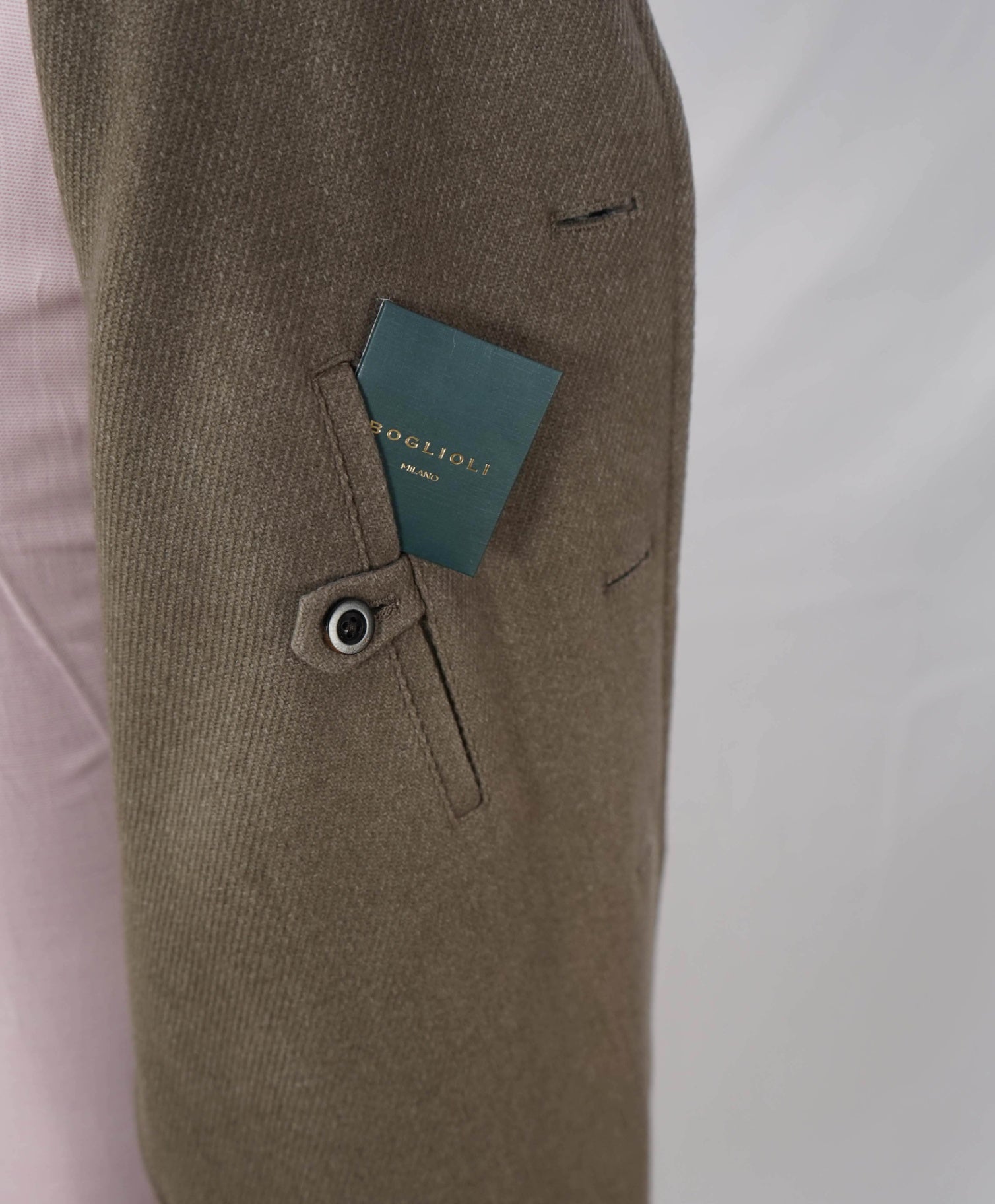 $1,595 BOGLIOLI - Tan Twill Wool Overcoat - 42R