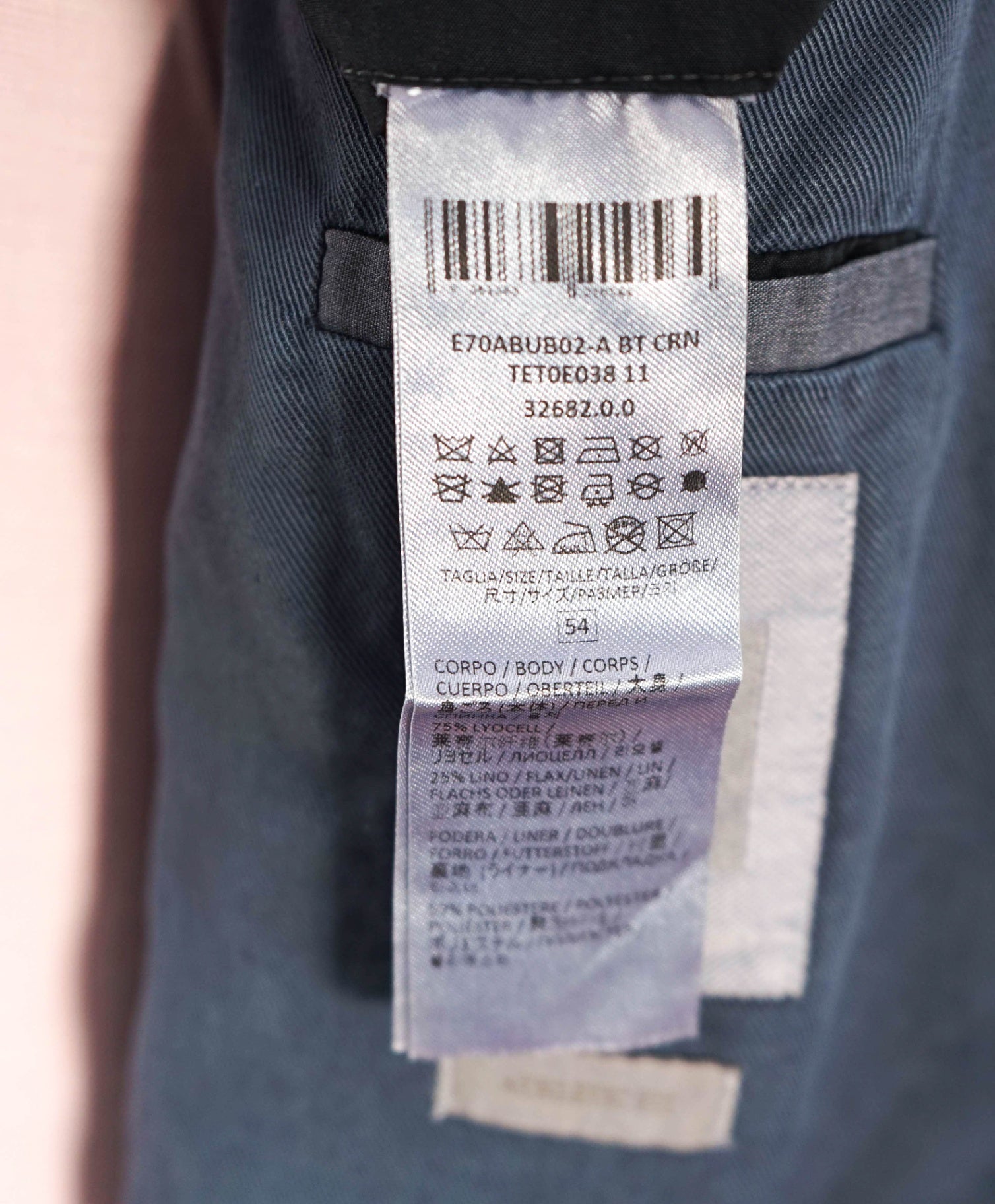 $2,295 ELEVENTY - Pastel Blue Washed Style Summer Linen Suit - 44