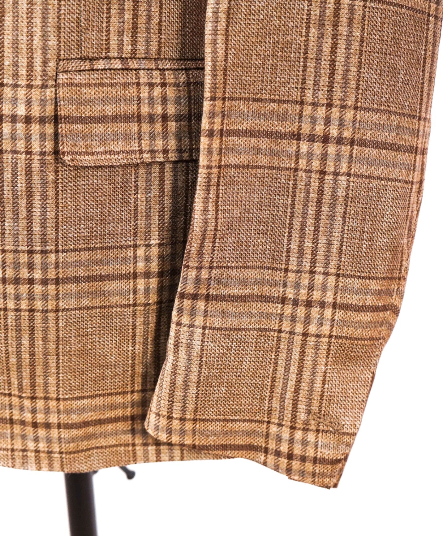 $1,795 ELEVENTY By ZEGNA - Brown Plaid Linen/Wool/Silk Blazer - 40
