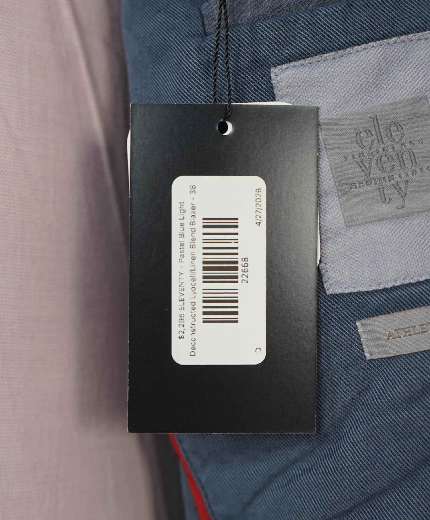 $2,295 ELEVENTY - Pastel Blue Washed Linen Blend Summer Blazer - 38