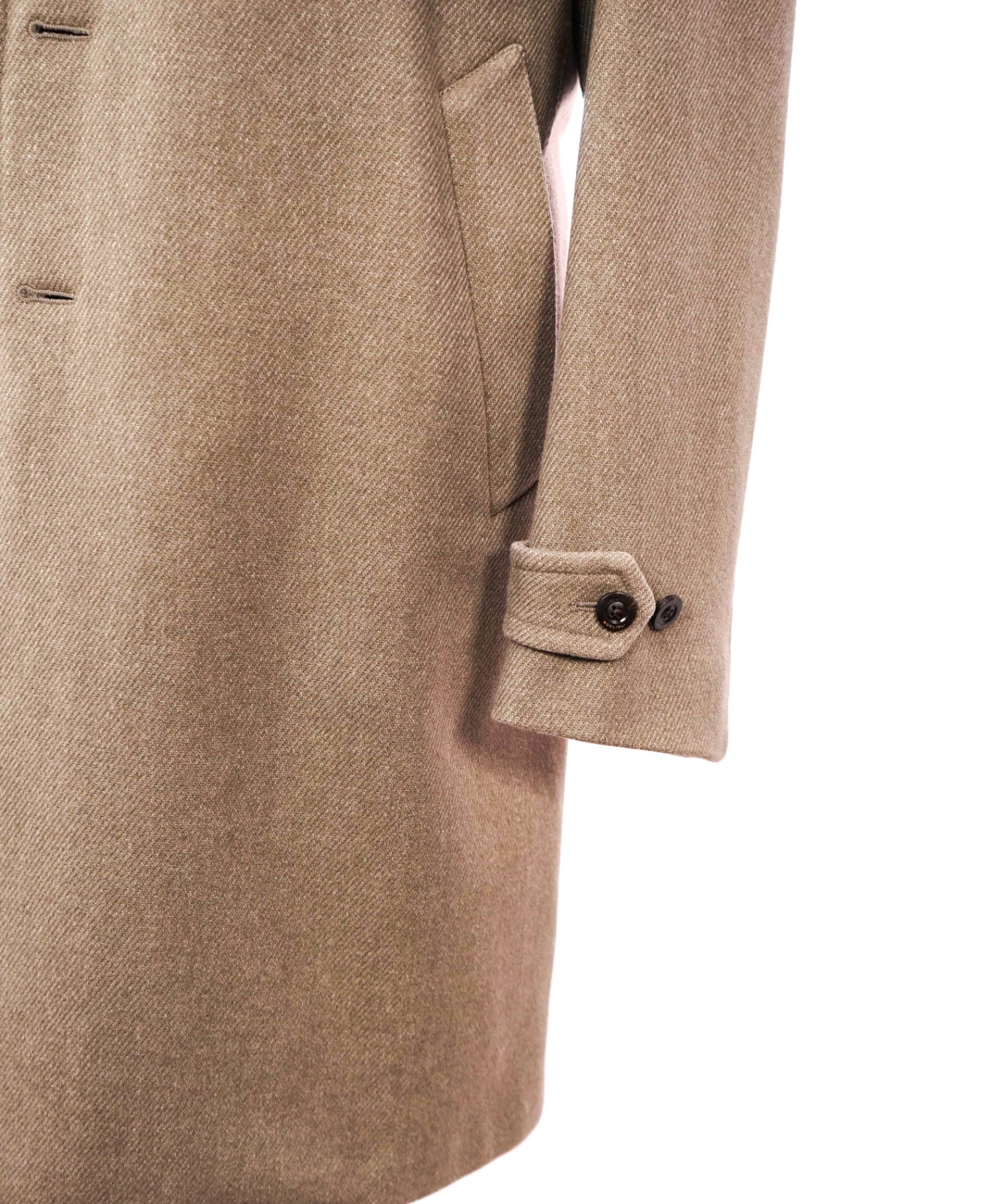 $1,595 BOGLIOLI - Tan Twill Wool Overcoat - 42R