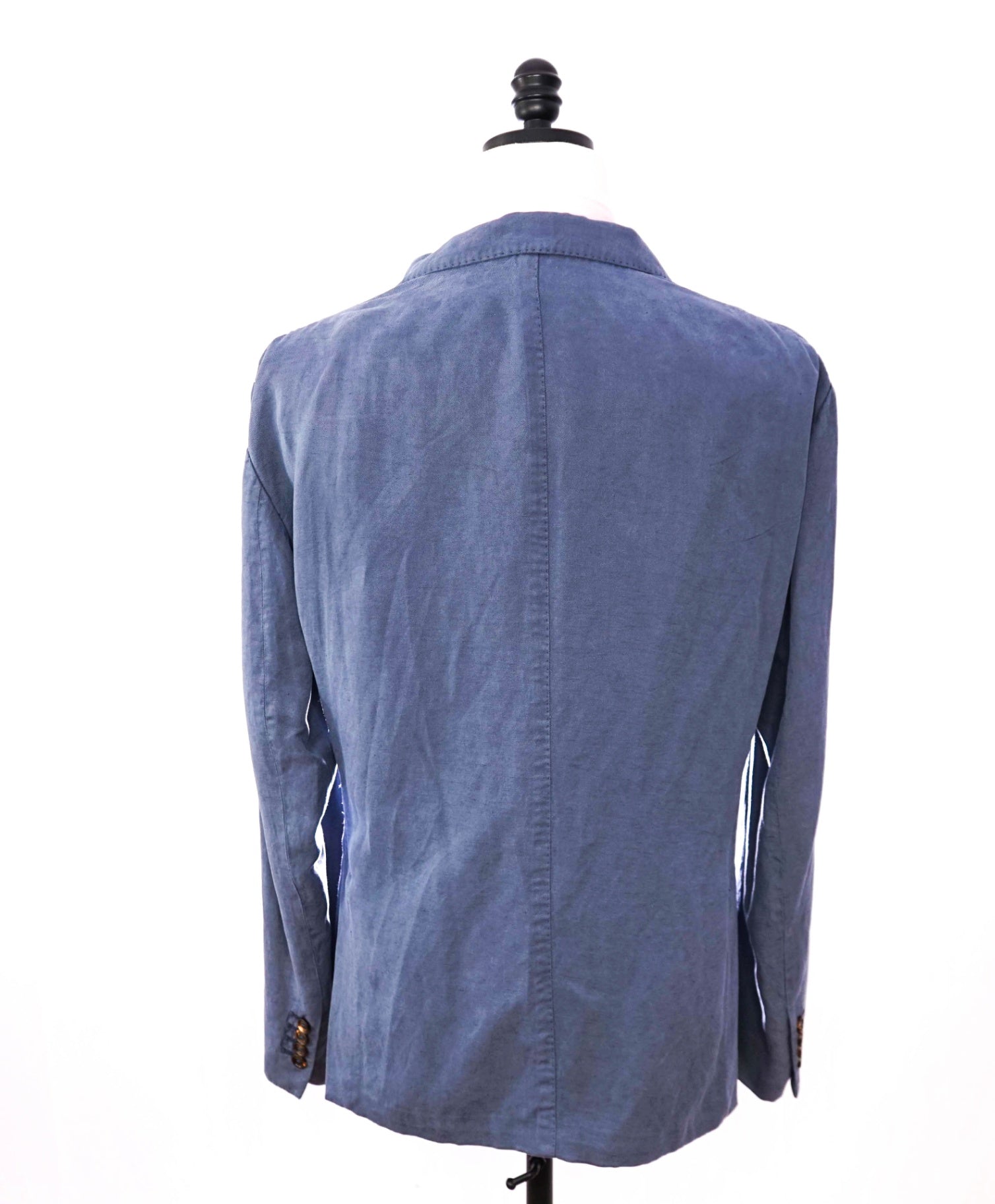 $2,295 ELEVENTY - Pastel Blue Washed Linen Blend Summer Blazer - 38