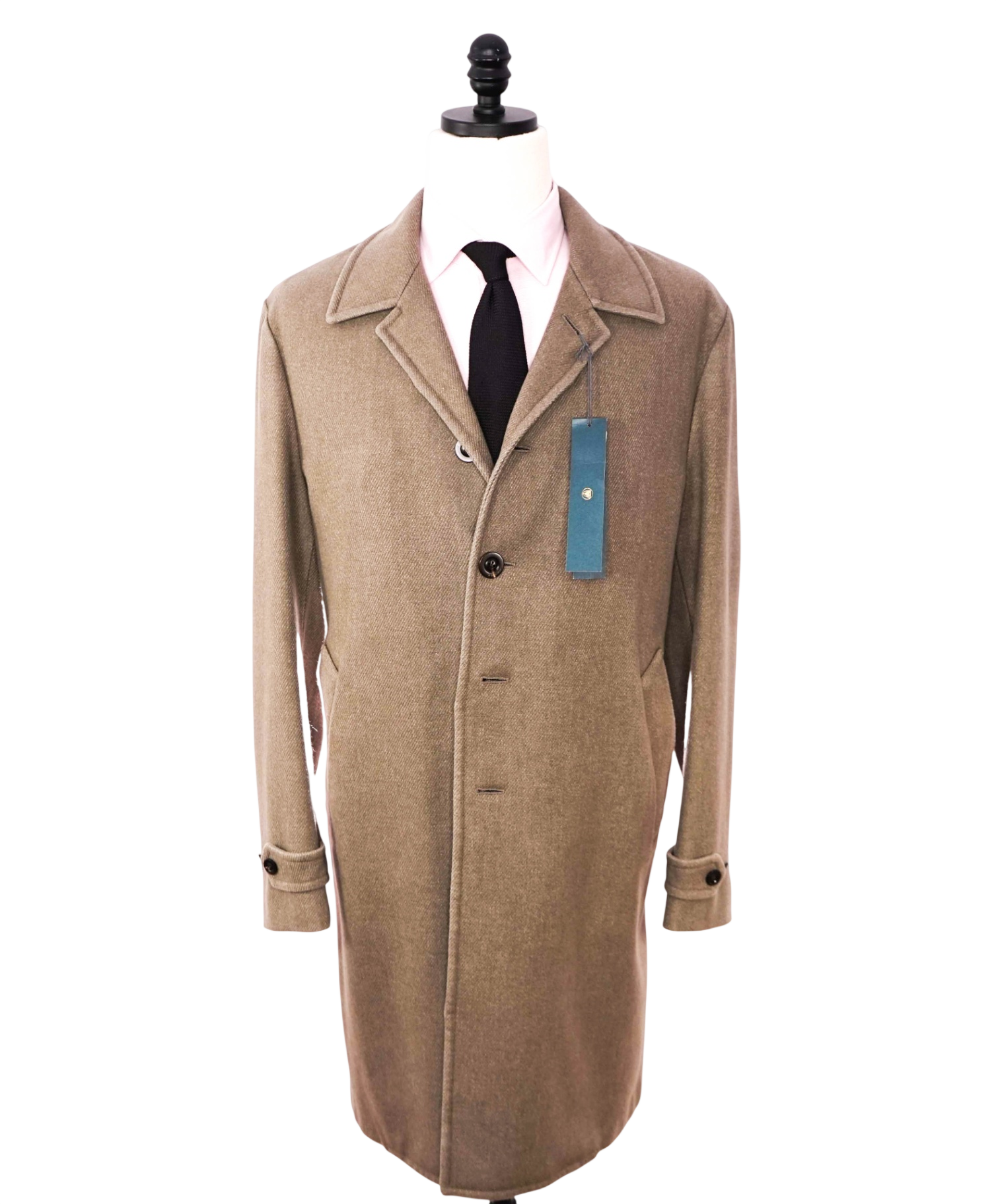 $1,595 BOGLIOLI - Tan Twill Wool Overcoat - 42R