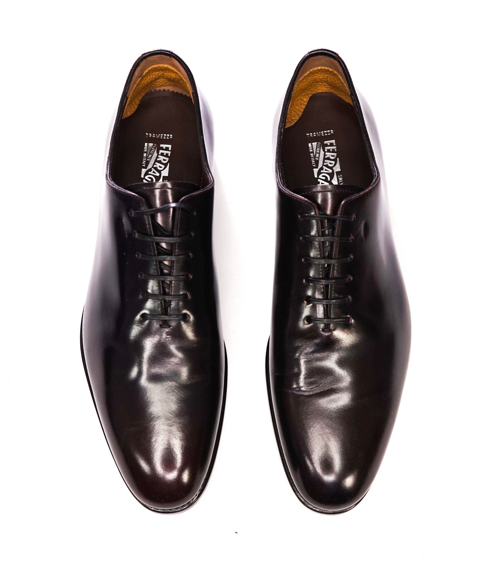 $1,395 FERRAGAMO - "TRAMEZZA" ANGIOLO Bronw Oxfords - 9 D