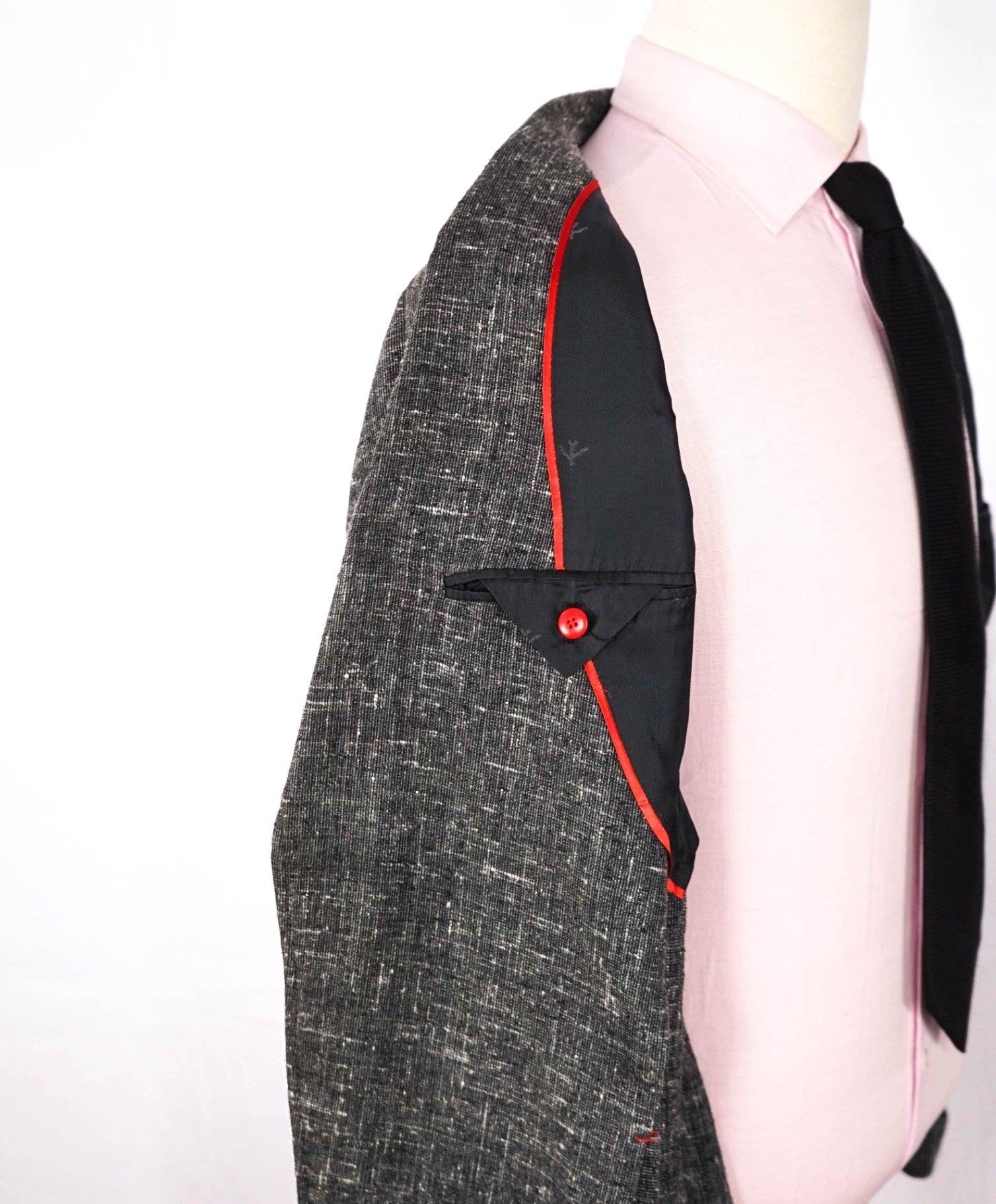 $4,500 ISAIA - Gray Wool/Silk/Cotton Fleck White Gray Blazer - 40R