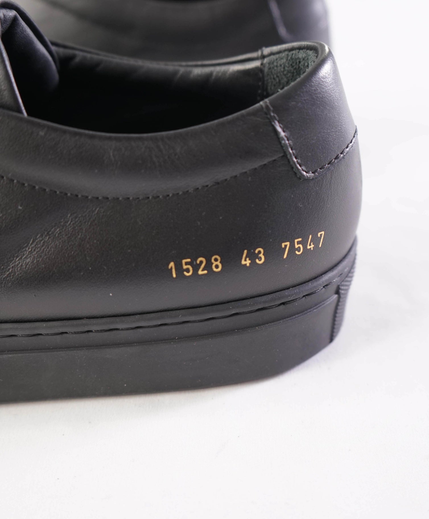 $440 COMMON PROJECTS - "ACHILLES" Black Leather Sneakers - US 10 (43EU)