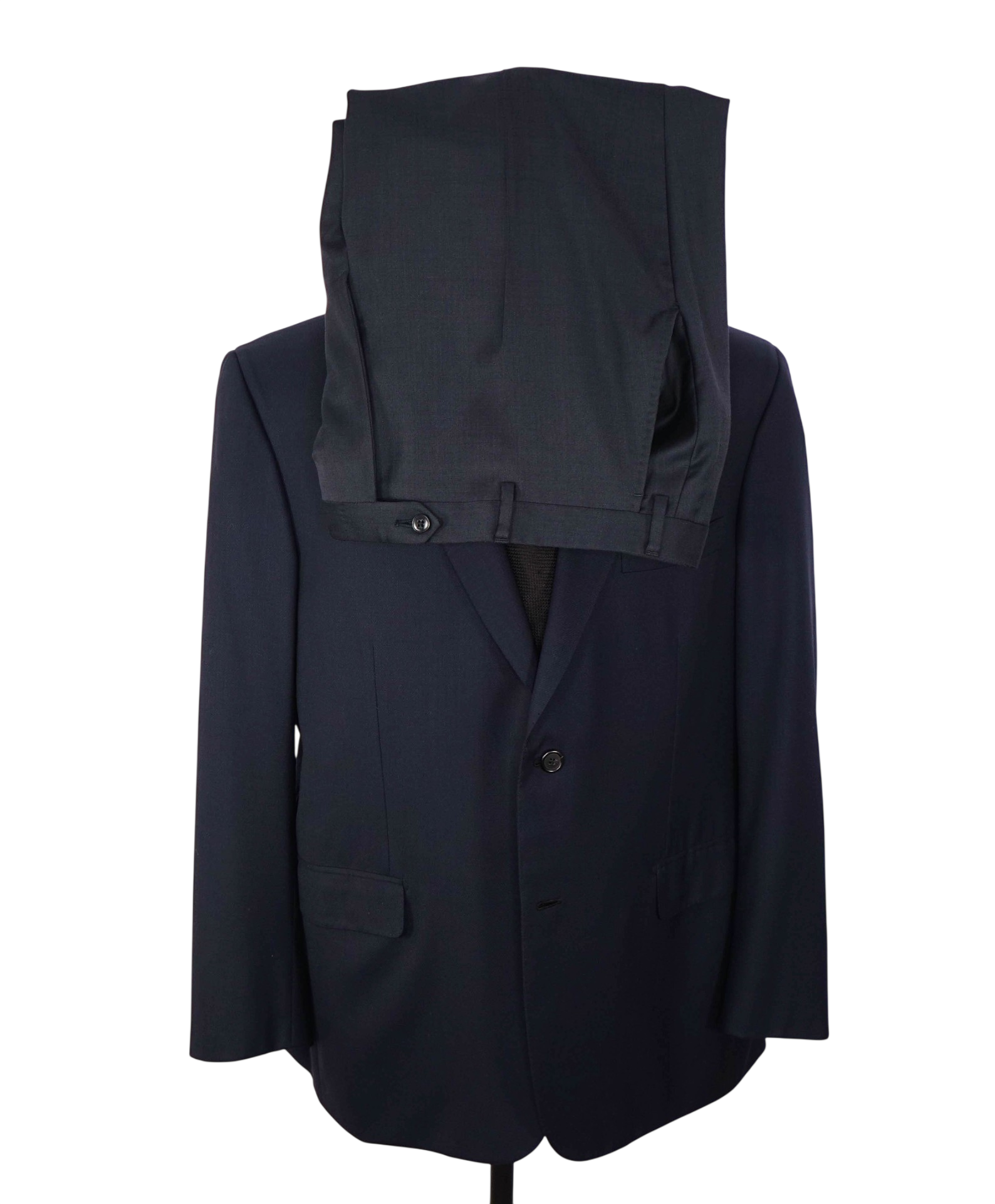 $6,700 BRIONI - Solid Navy Blue "VENTIQUATRO" Wool Suit - 46R