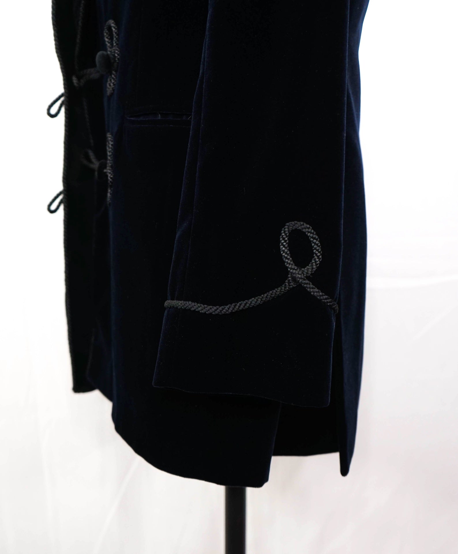 $1,712 FAVOURBROOK - Navy Velvet Double Breasted Smoking Jacket - 38
