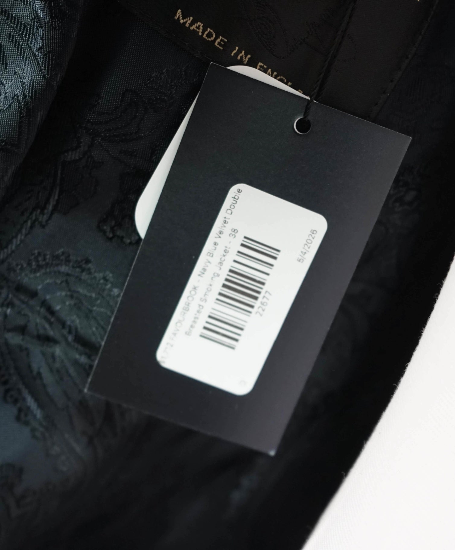$1,712 FAVOURBROOK - Navy Velvet Double Breasted Smoking Jacket - 38