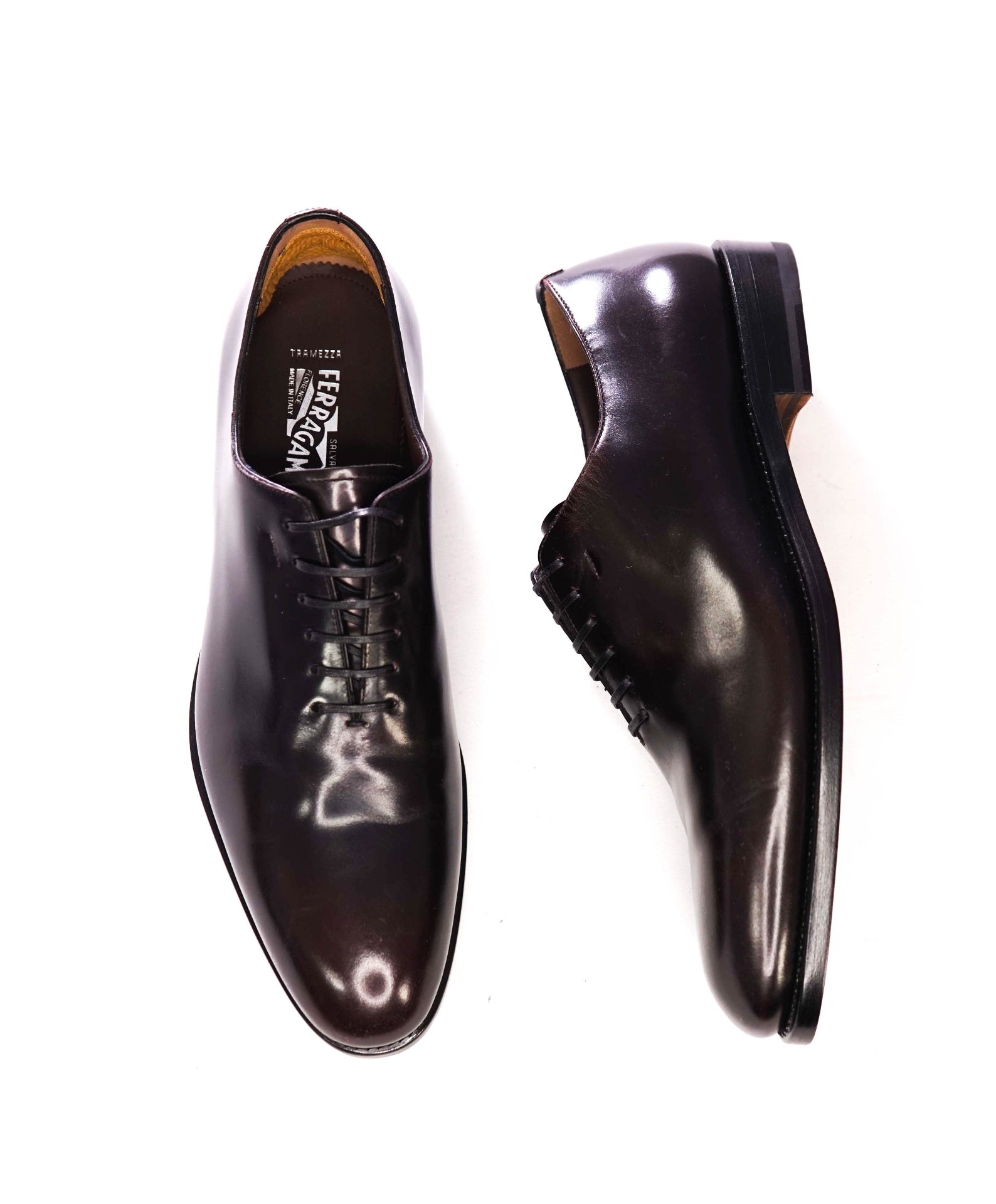 $1,395 FERRAGAMO - "TRAMEZZA" ANGIOLO Bronw Oxfords - 9 D